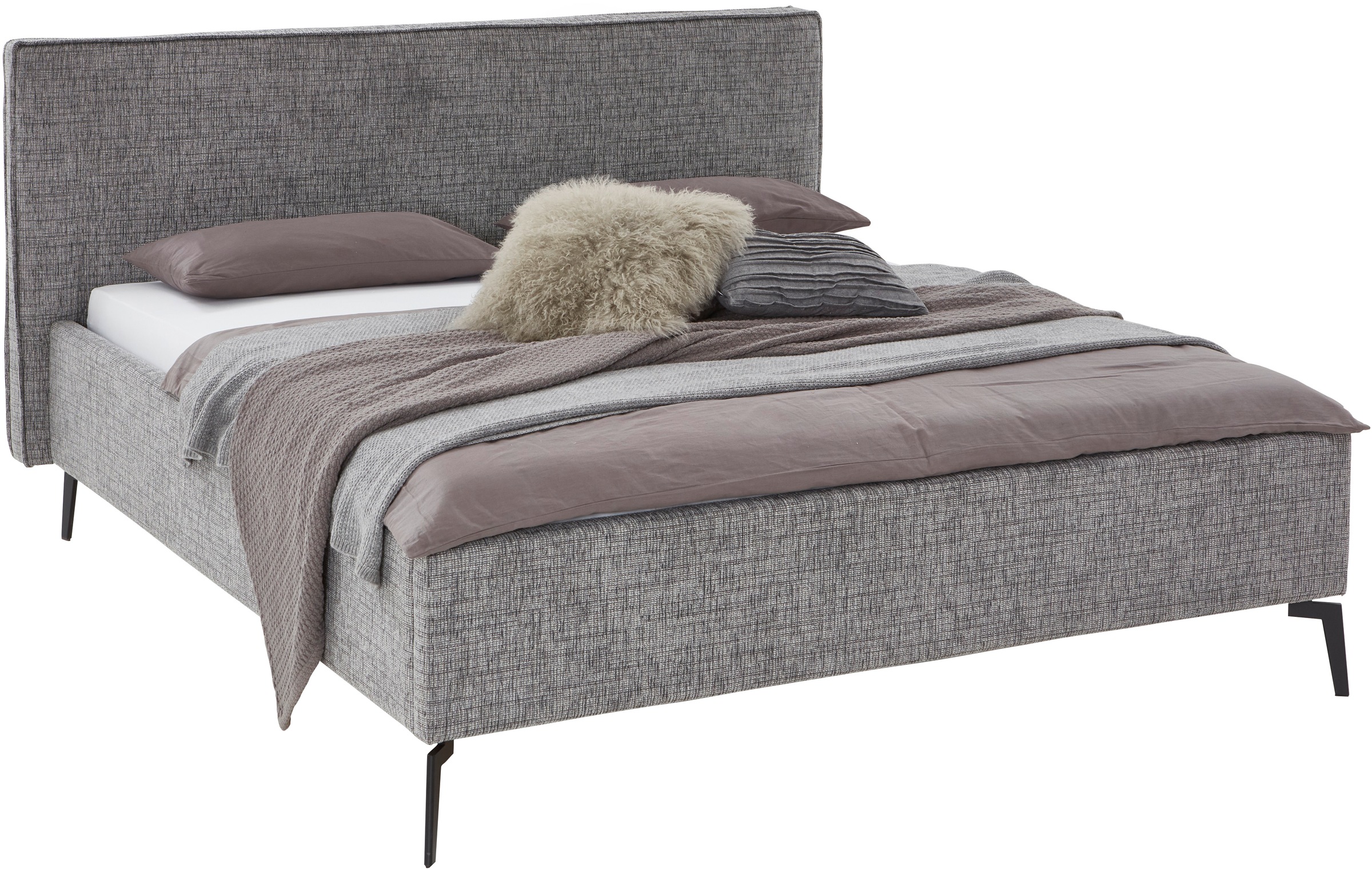 meise.möbel Polsterbett »Riva II«, mit schwarzen Metallfüssen, wahlweise mit Bettkasten