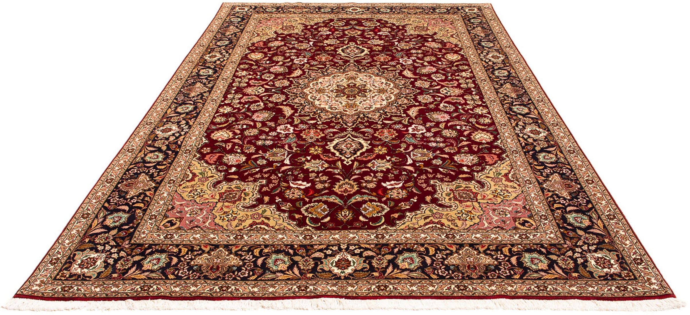 Image of morgenland Orientteppich »Perser - Täbriz - Royal - 310 x 202 cm - dunkelrot«, rechteckig, 7 mm Höhe, Wohnzimmer, Handgeknüpft, Einzelstück mit Zertifikat bei Ackermann Versand Schweiz