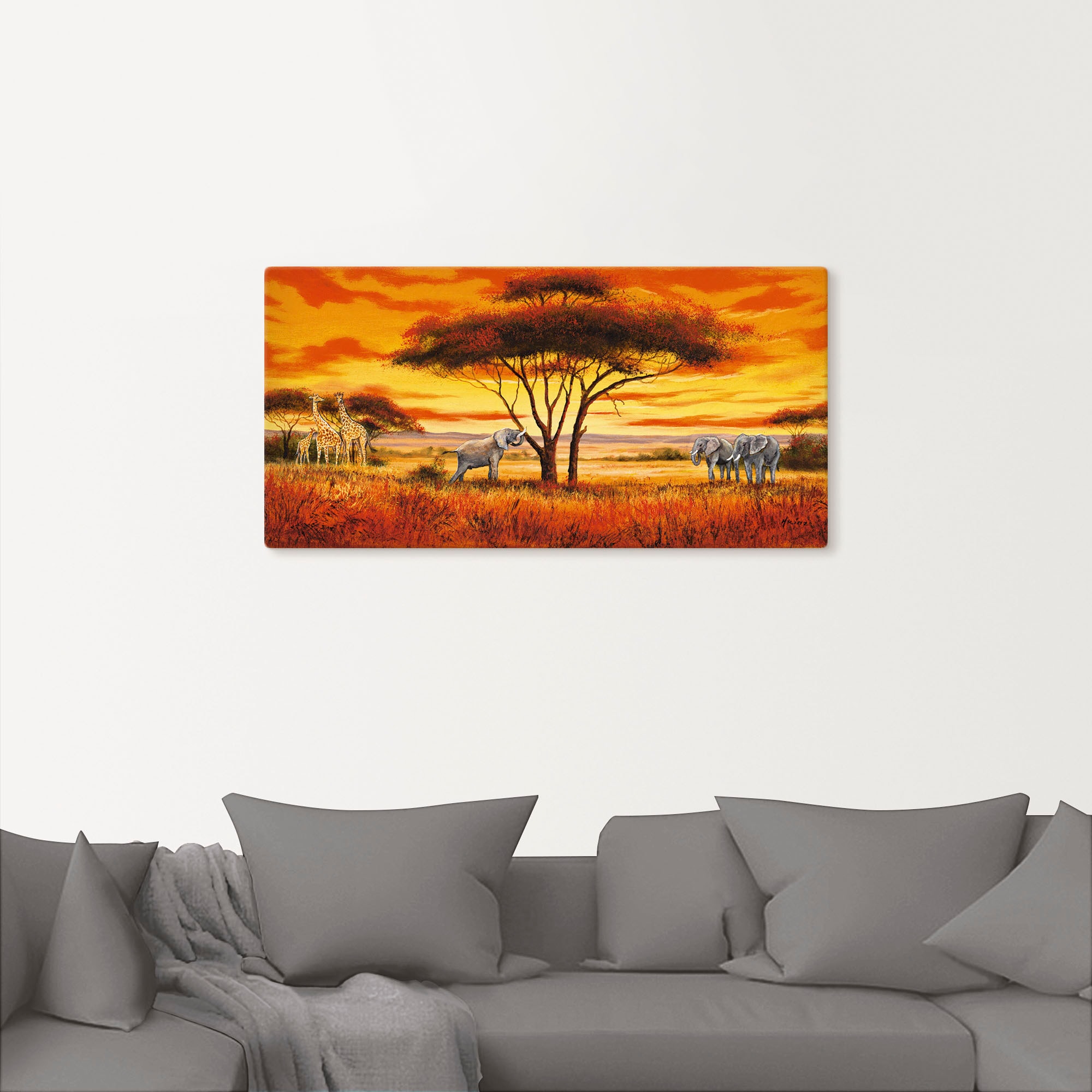 Artland Wandbild »Afrikanische Landschaft II«, Afrika, (1 St.), als Alubild, Outdoorbild, Leinwandbild, Wandaufkleber, versch. Grössen