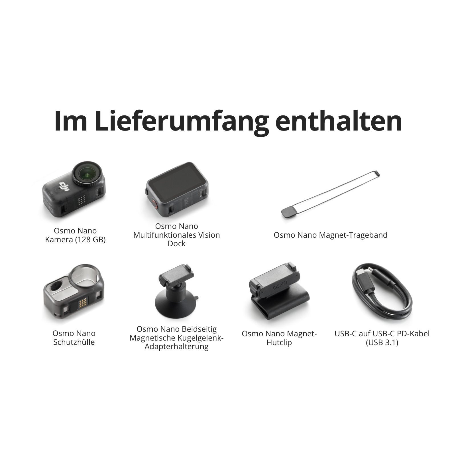 DJI Caméscope »DJI Osmo Nano Standard Combo (128GB)« 4K Ultra HD