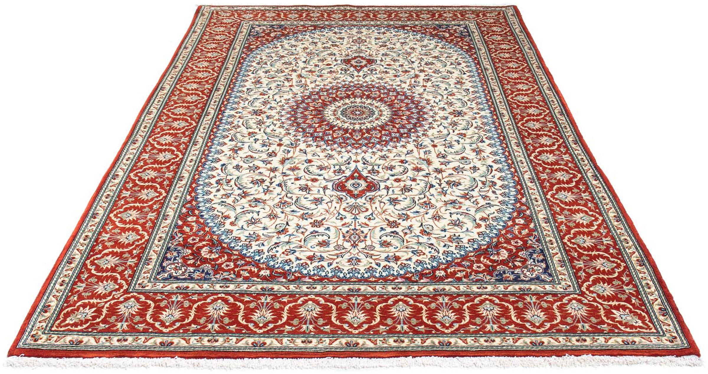 Image of morgenland Orientteppich »Perser - Ghom - 248 x 157 cm - rot«, rechteckig, 10 mm Höhe, Wohnzimmer, Handgeknüpft, Einzelstück mit Zertifikat bei Ackermann Versand Schweiz