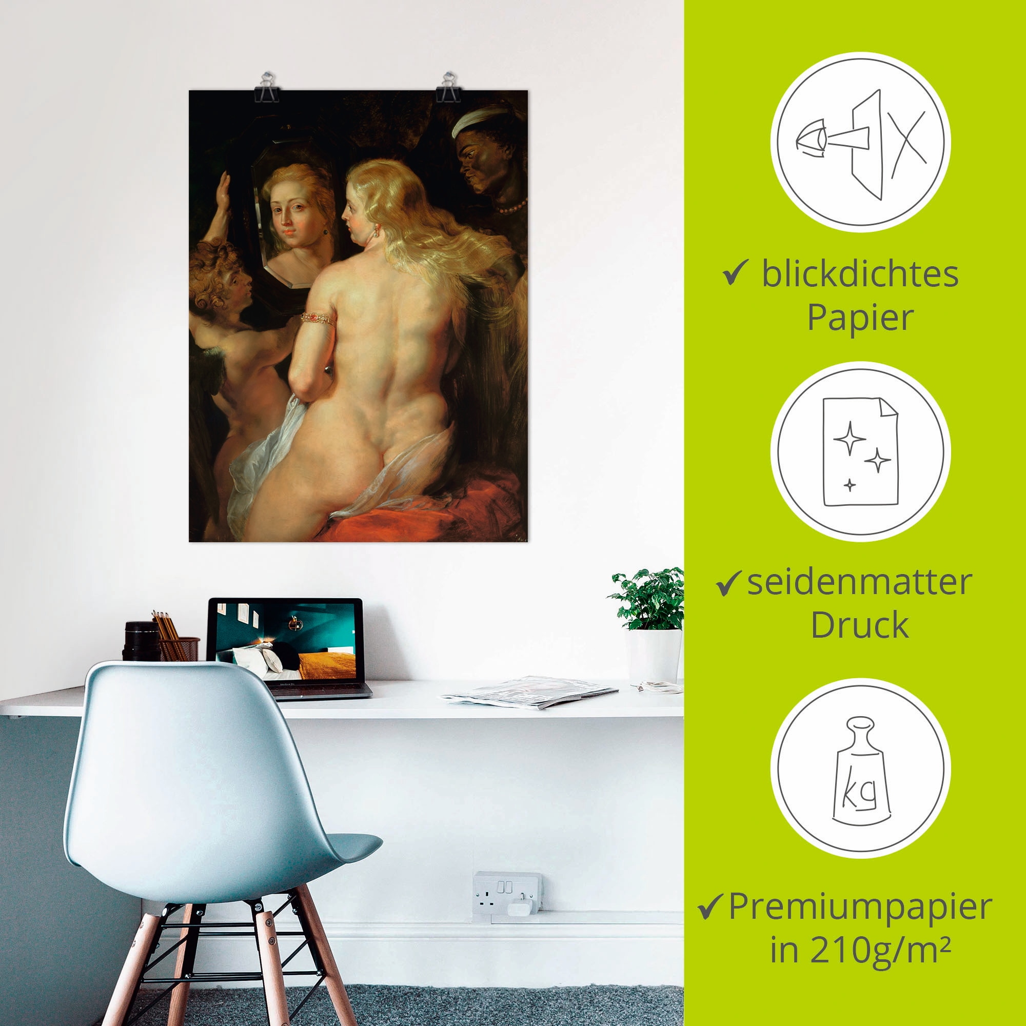 Artland Kunstdruck »Toilette der Venus«, Frau, (1 St.), als Leinwandbild, Wandaufkleber oder Poster in versch. Grössen