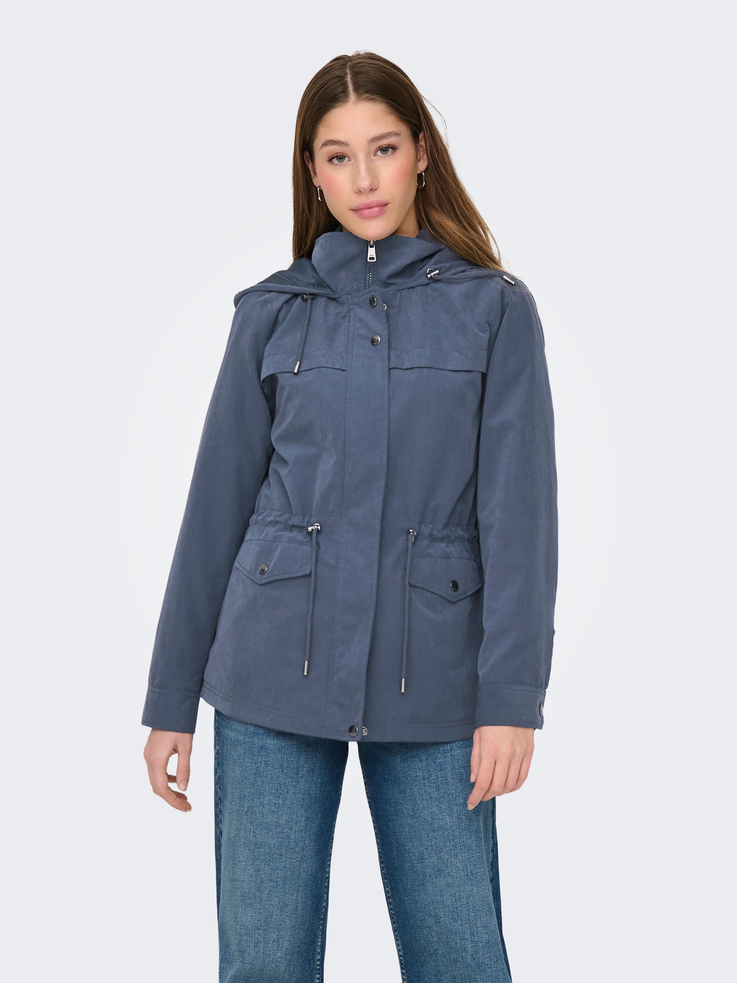 ONLY Parka »ONLNEWSTARLINE SPRING JACKET CC OTW« mit Kapuze mit durchgehendem und verdecktem Reissverschluss