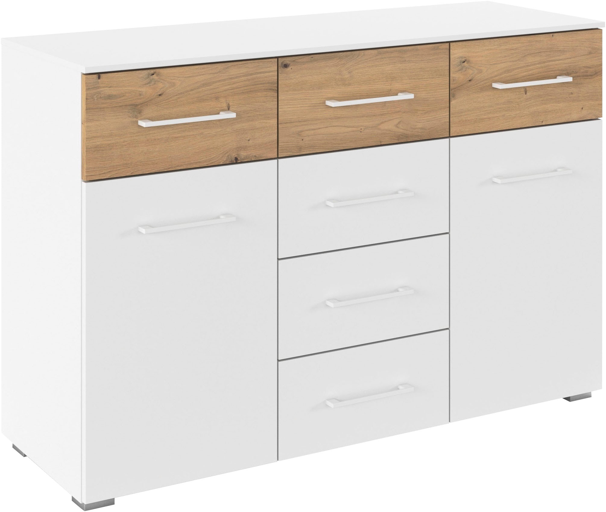 Image of rauch Kombikommode "Sideboard Kommode Schubladenkommode Türenkommode BOSTON-EXTRA" B/H/T: 120/81/42 cm, mit 6 geräumigen Schubladen, Einlegeböden verstellbar MADE IN GERMANY