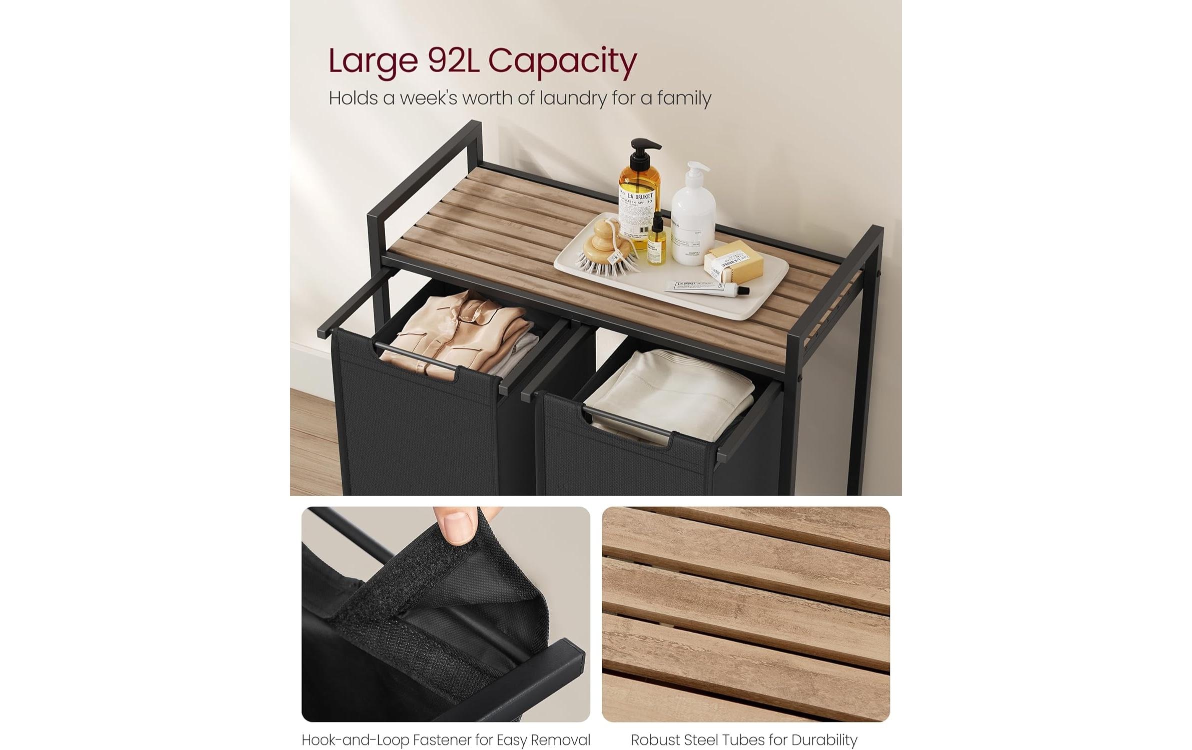 VASAGLE Wäschekorb »mit 2 Fächern 0 l«