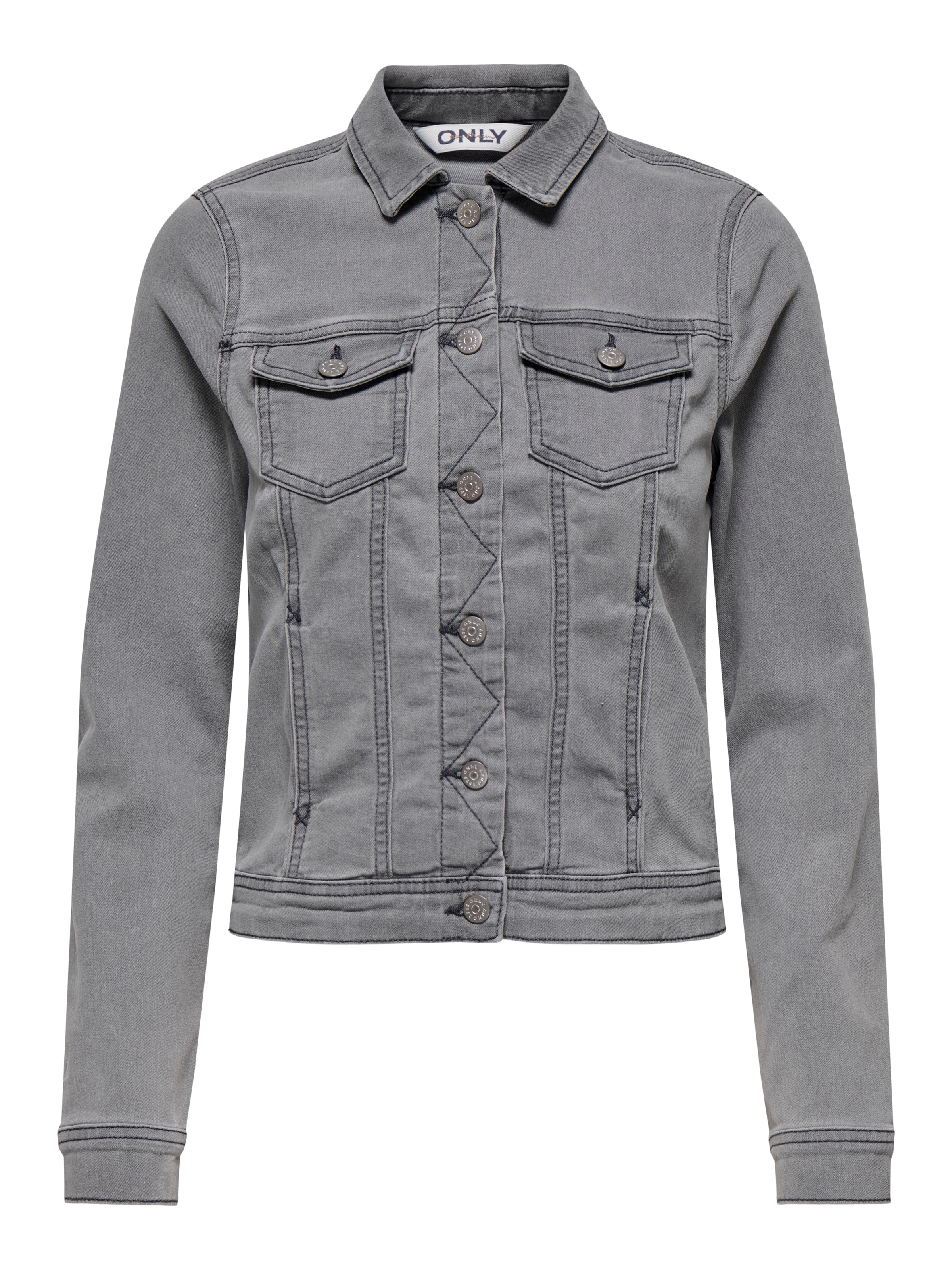 ONLY Jeansjacke »ONLWONDER – Jeansjacke mit Teilungsnähten und Stretch«, sehr figurbetont, casual, Denim, Baumwollmischung, Brusttaschen
