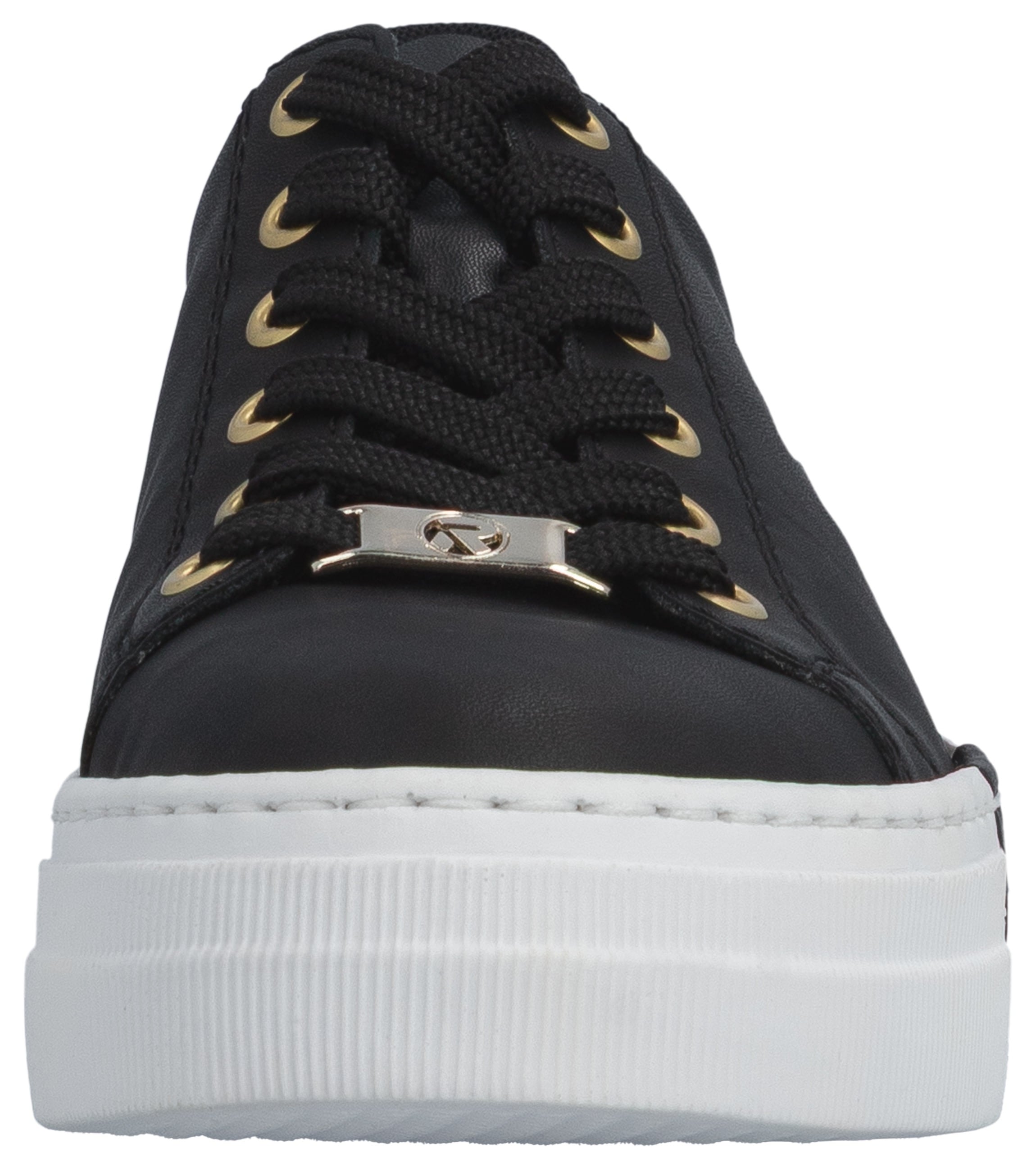 Rieker Baskets à plateforme  mit Metallic-Fersenkappe, Freizeitschuh, Halbschuh, Schnürschuh