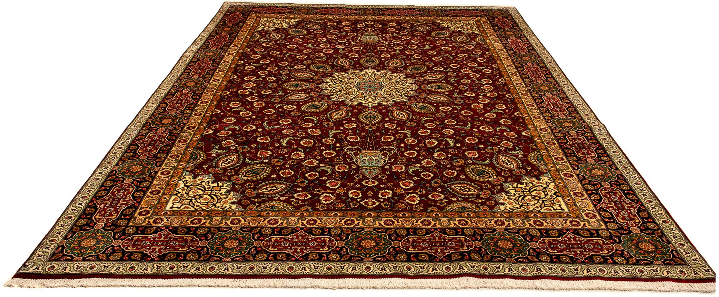 Image of morgenland Orientteppich »Täbriz - 350 x 250 cm - dunkelrot«, rechteckig, 10 mm Höhe, Wohnzimmer, Handgeknüpft, Einzelstück mit Zertifikat bei Ackermann Versand Schweiz