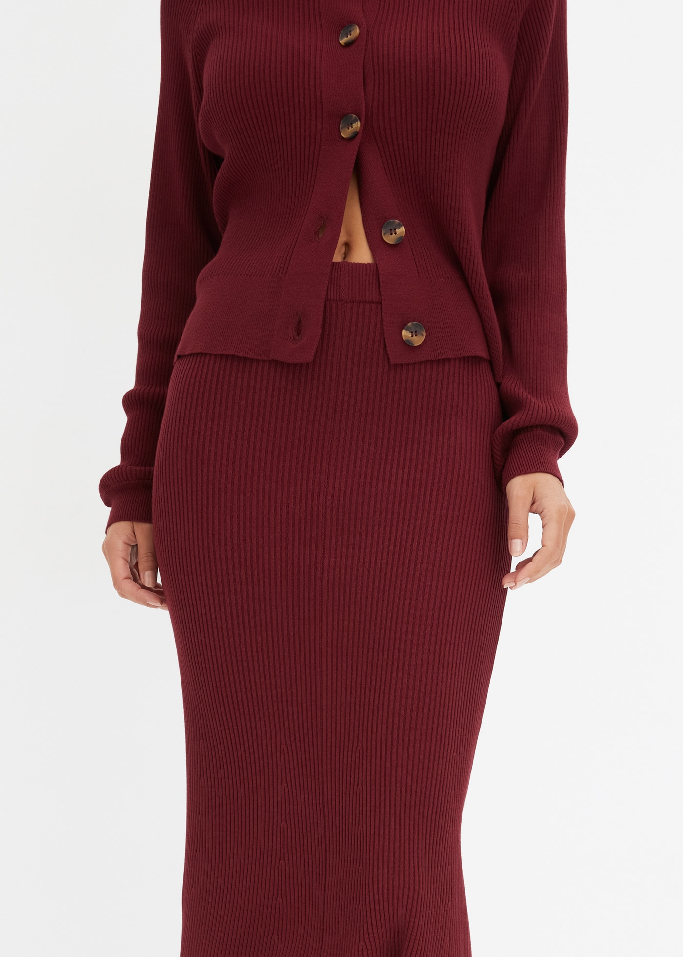 bonprix Jupe en tricot 3/4-Länge, mit Viskose