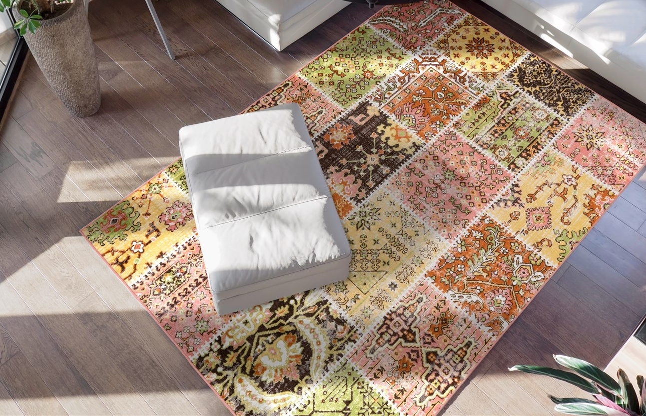 Image of calo-deluxe Teppich "Ruzica-404" rechteckig 6 mm Höhe Flachgewebe, Vintage Design, Wohnzimmer
