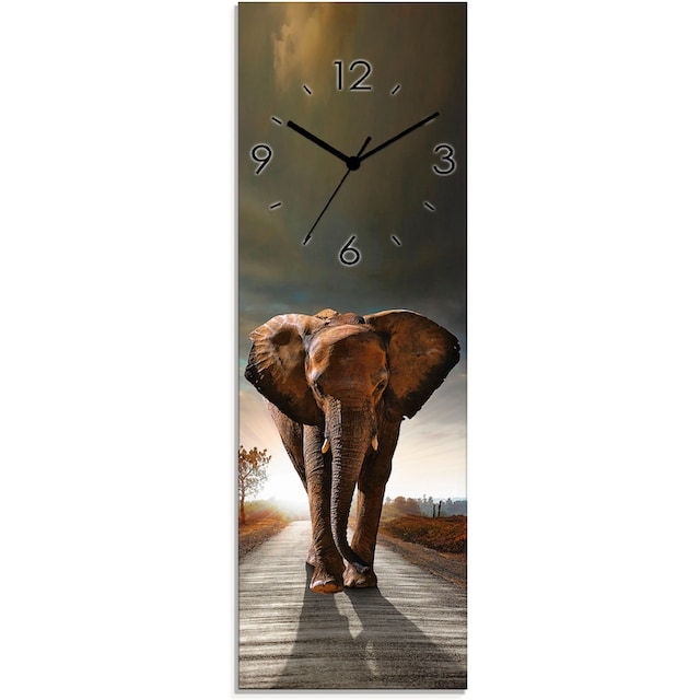 Artland Wanduhr »Ein Elefant läuft auf der Strasse«, wahlweise mit Quarz-  oder Funkuhrwerk, lautlos ohne Tickgeräusche jetzt kaufen