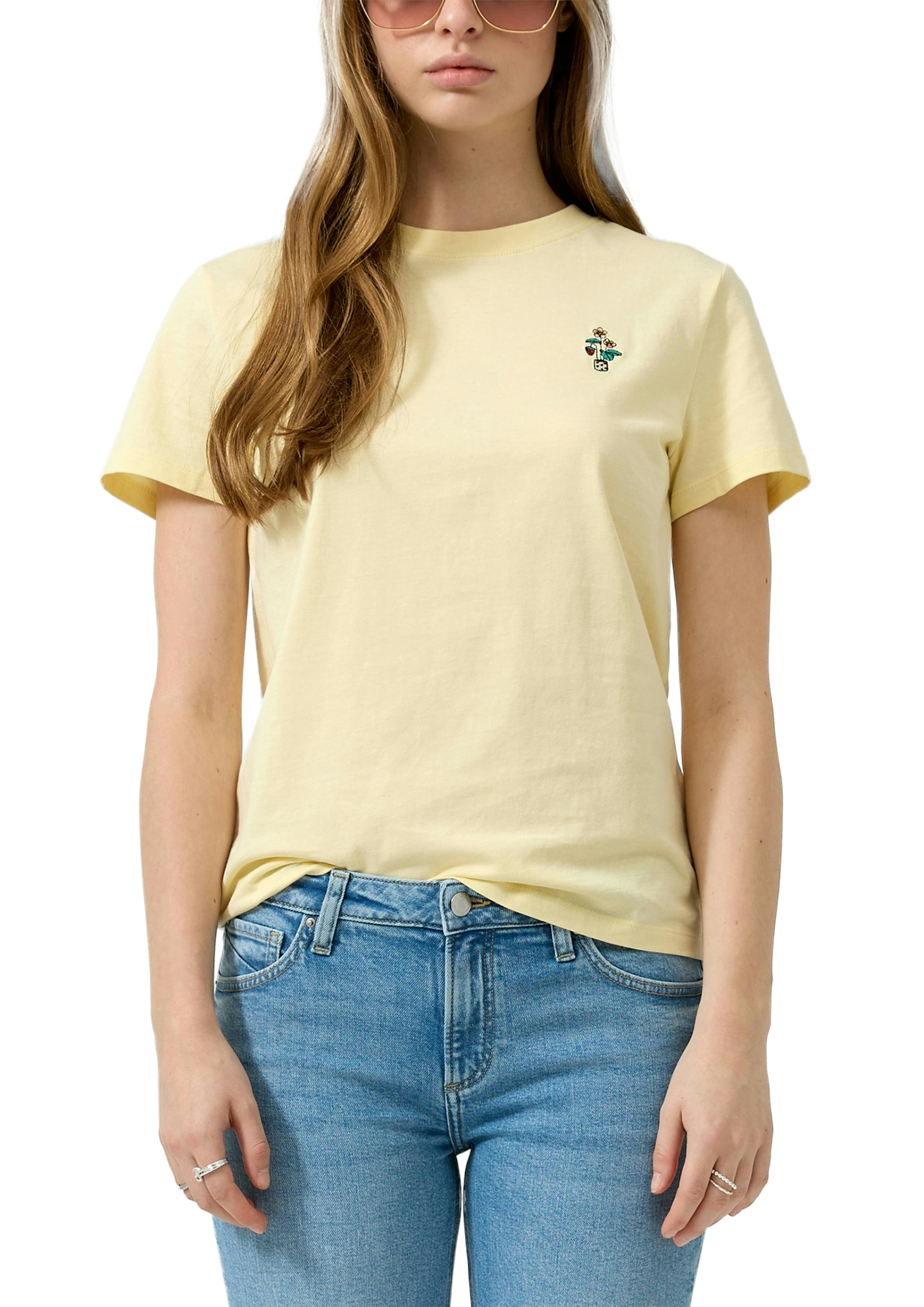 Image of QS Kurzarmshirt mit feiner Stickerei