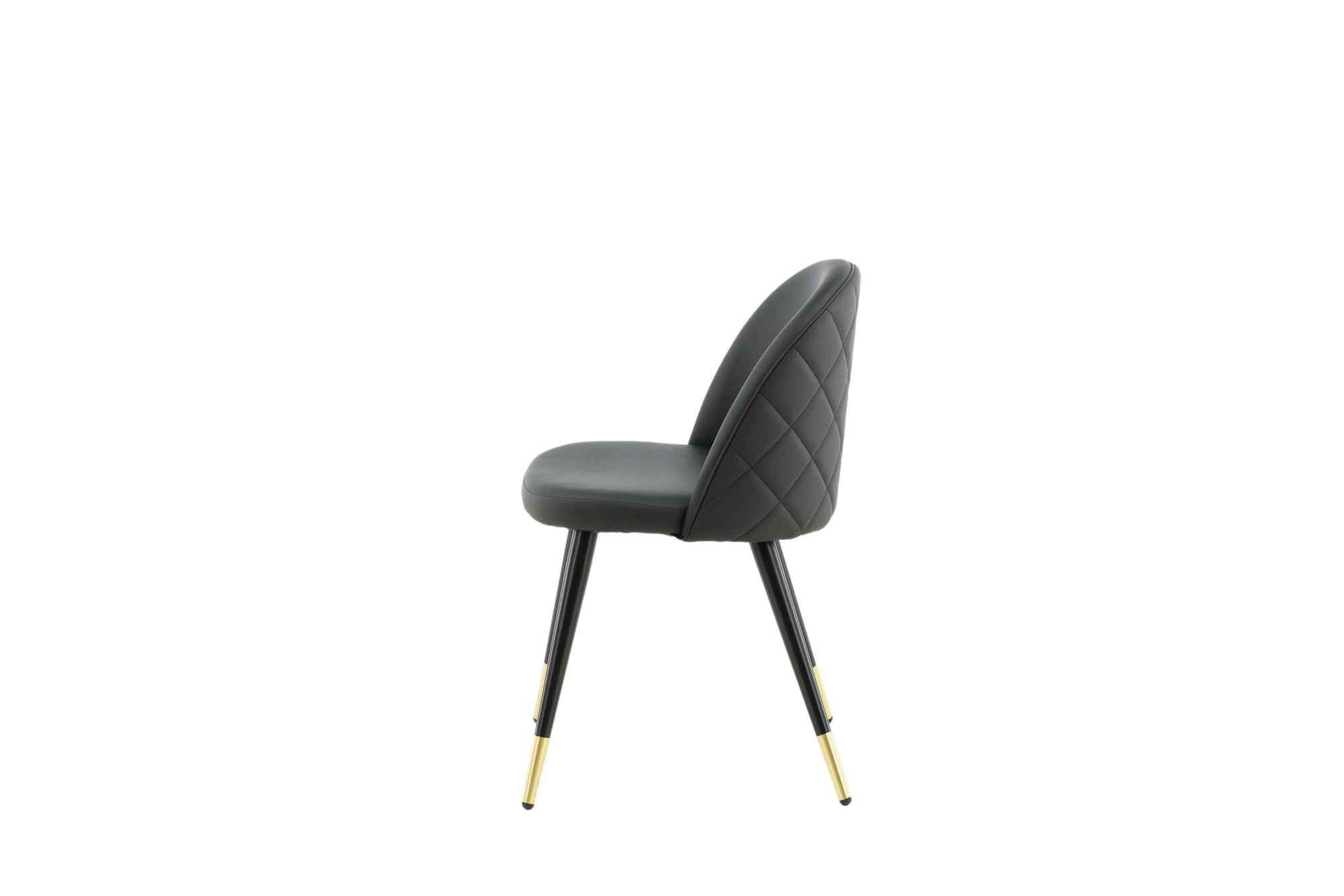 Venture Home Chaise de salle à manger »Velvet Stitches, 2er-Set Esszimmerstühle in Schwarz-PU, 150 kg« () 2 cuischaise rembourrée, aspect cuir, pieds métal noirs, arrondie, élégante