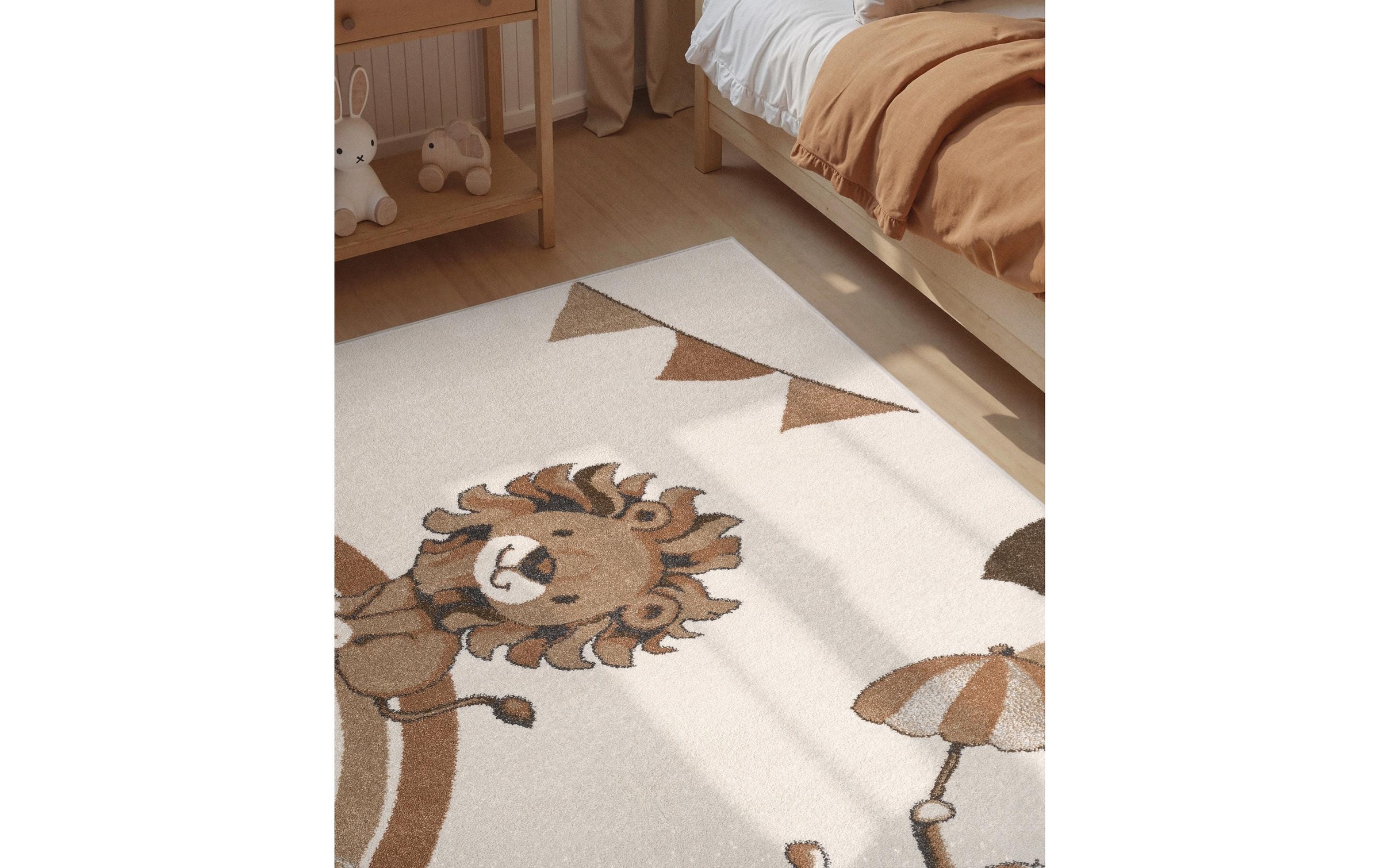 Image of Villeroy & Boch Kinderteppich "Roar like a Lion Summer Party Teppich" rechteckig 9 mm Höhe Spielteppich weich, Kinderzimmer, Boho Kids Spielunterlage, Tieremotiv