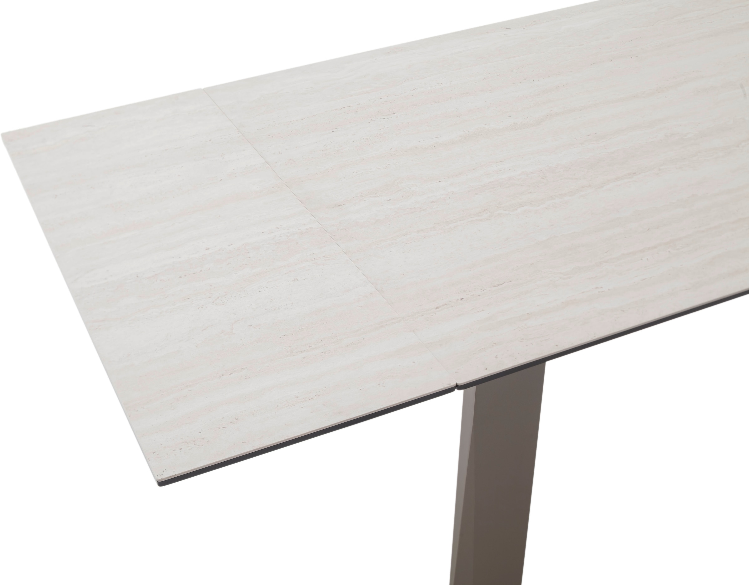 MCA furniture Table de salle à manger »Kalamata« 1 cuis tlg. Auszugstisch, Stirnauszug, Metallgestell, Keramik, Sicherheitsglas