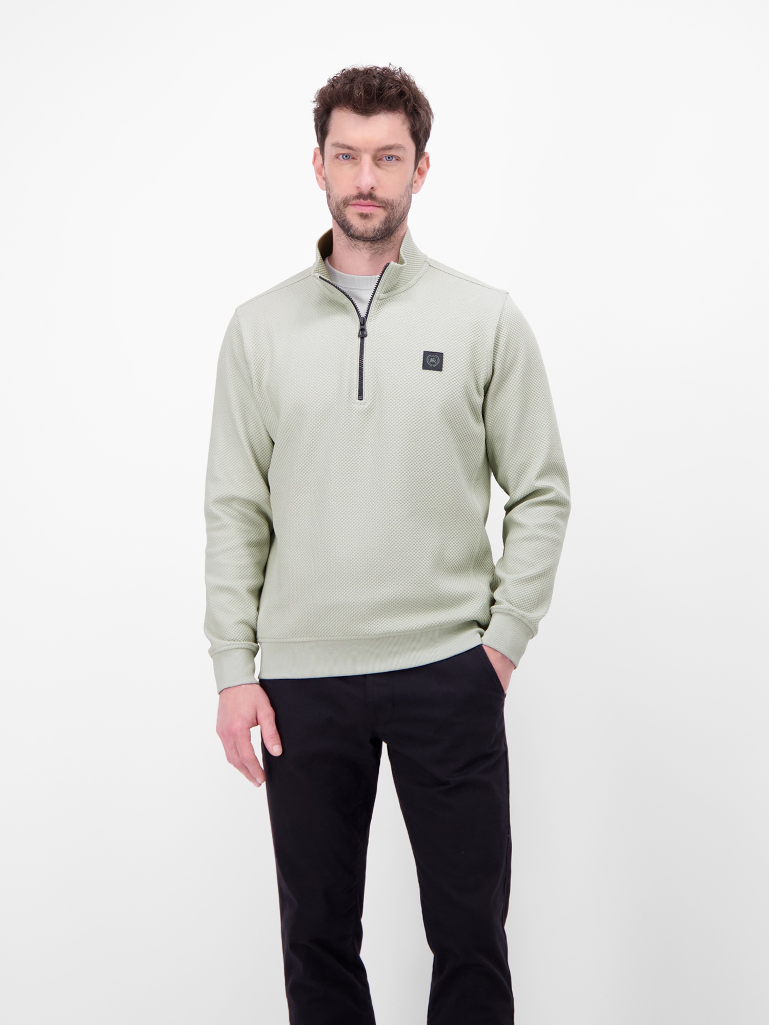 Image of LERROS Sweatshirt "Troyer mit Reissverschlusskragen"
