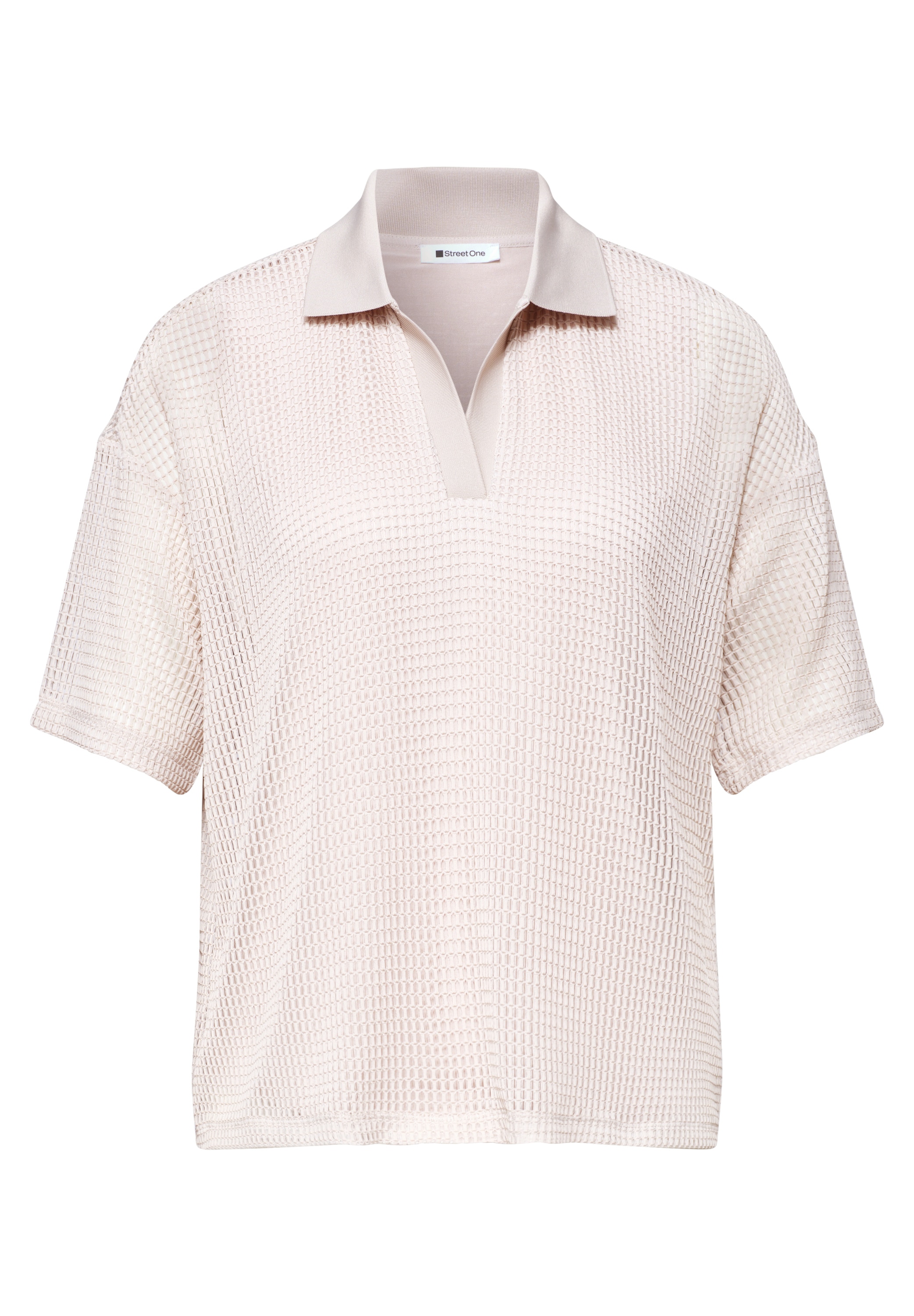 STREET ONE Poloshirt 2-in-1 Mesh-Poloshirt mit Kurzarm