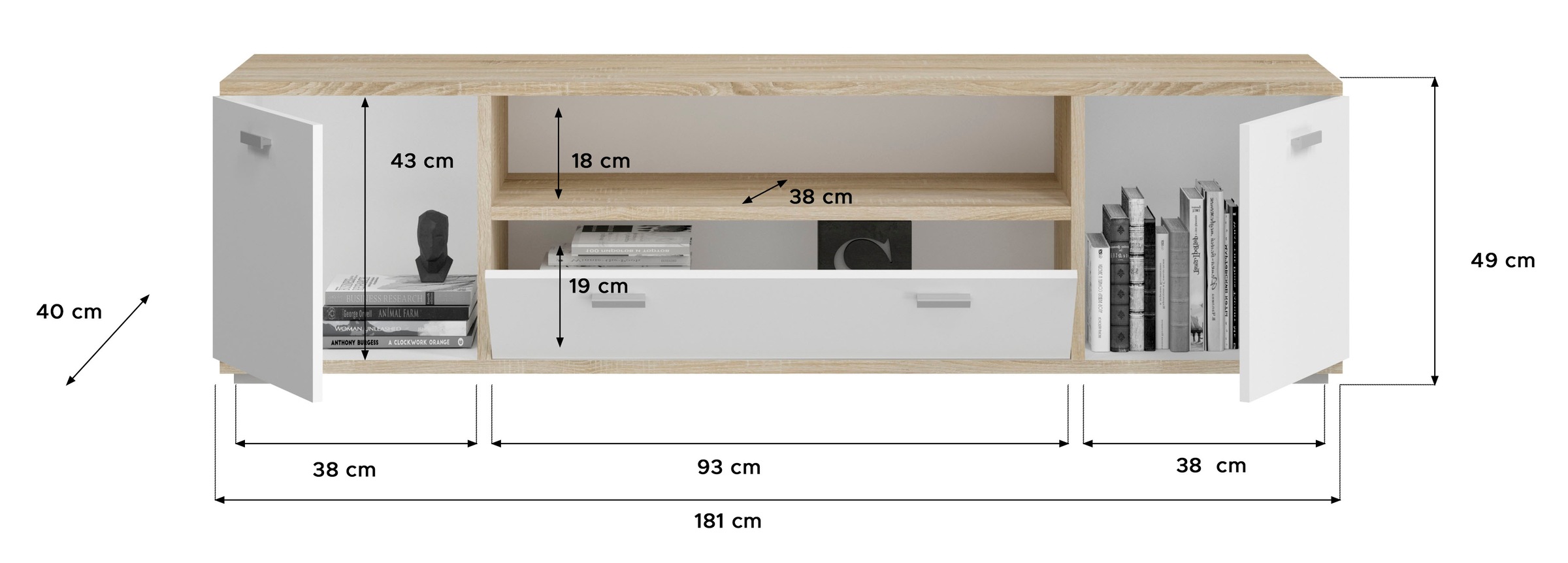 INOSIGN Lowboard »Odense«, Breite 181 cm