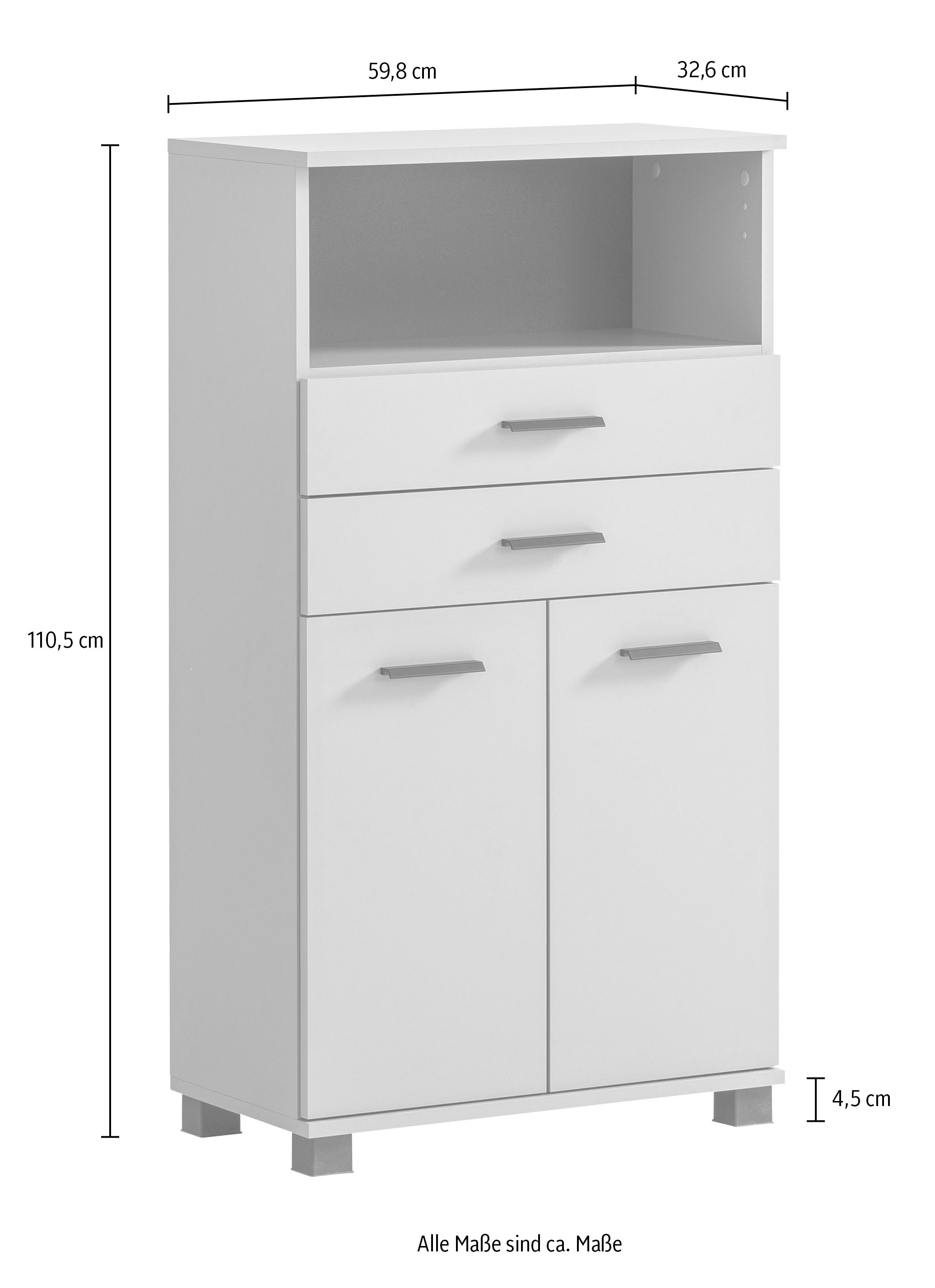 welltime Midischrank »Palermo, Breite 60 cm«, Metallbeschläge