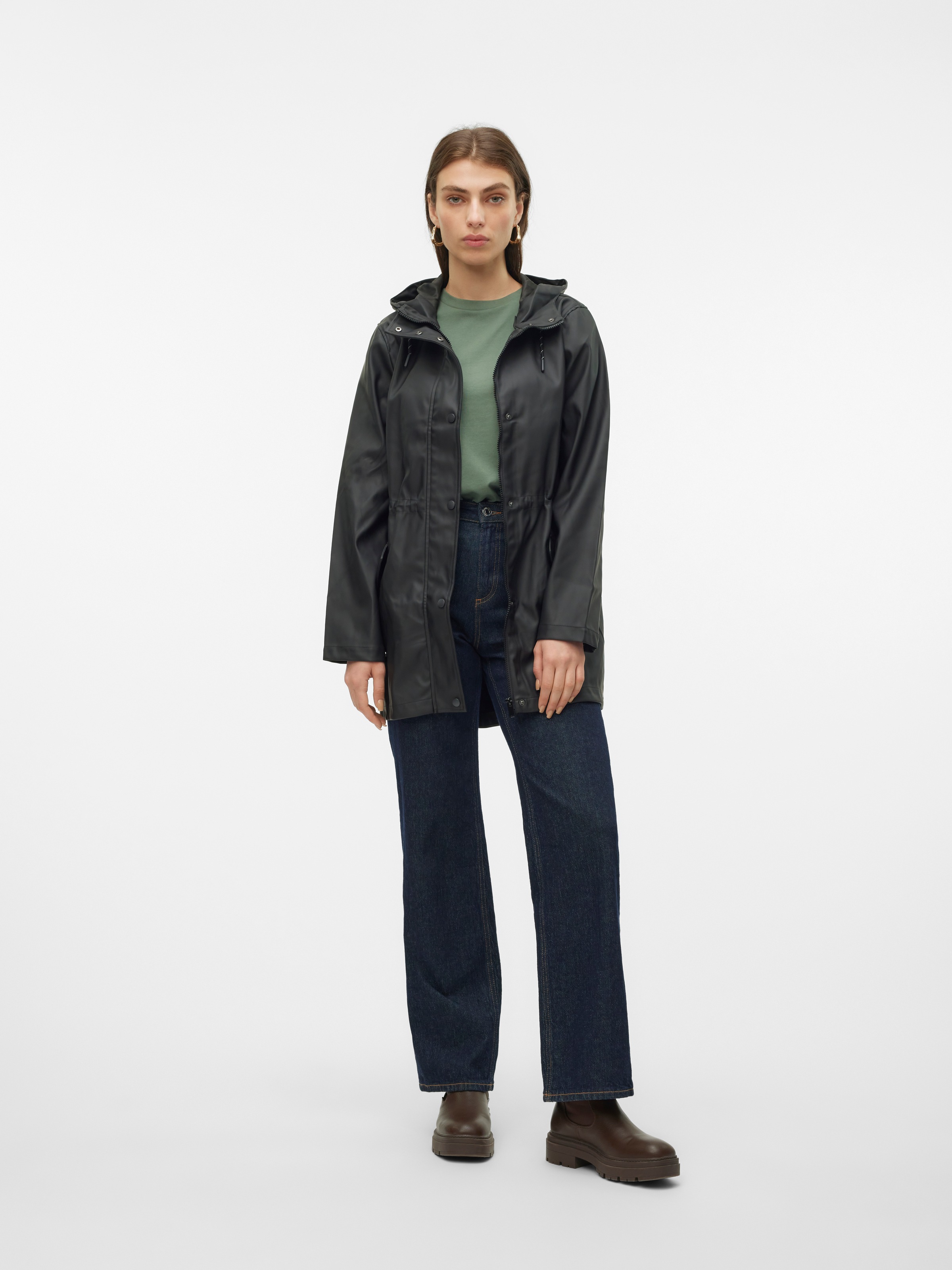 Vero Moda Regenjacke »VMMALOU COATED JACKET« mit Kapuze Lederimitat
