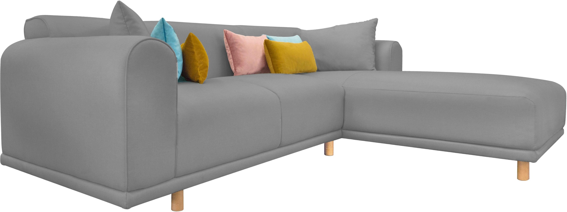 GOODproduct Ecksofa »Maroon L-Form« in skandinavischem Design, mit losen Kissen