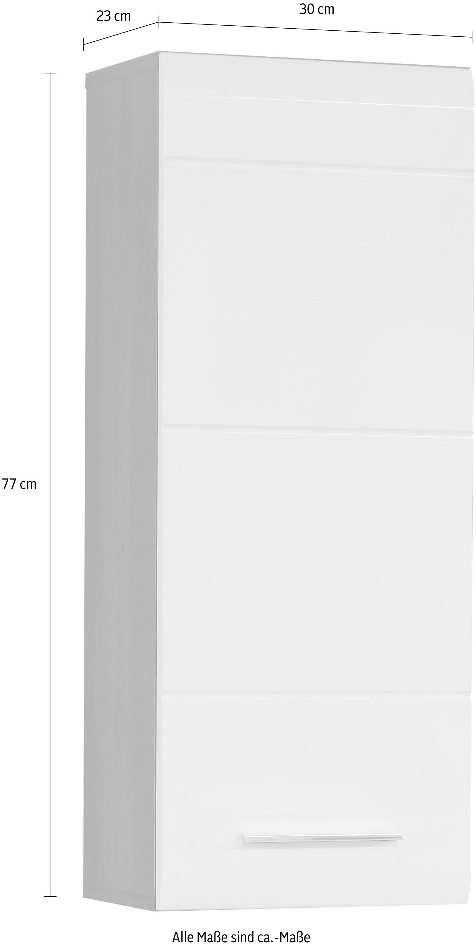 welltime Hängeschrank »Sovana« Badezimmerschrank mit 2 Fächern in Weiss - (B/T/H) 30/24/77 cm