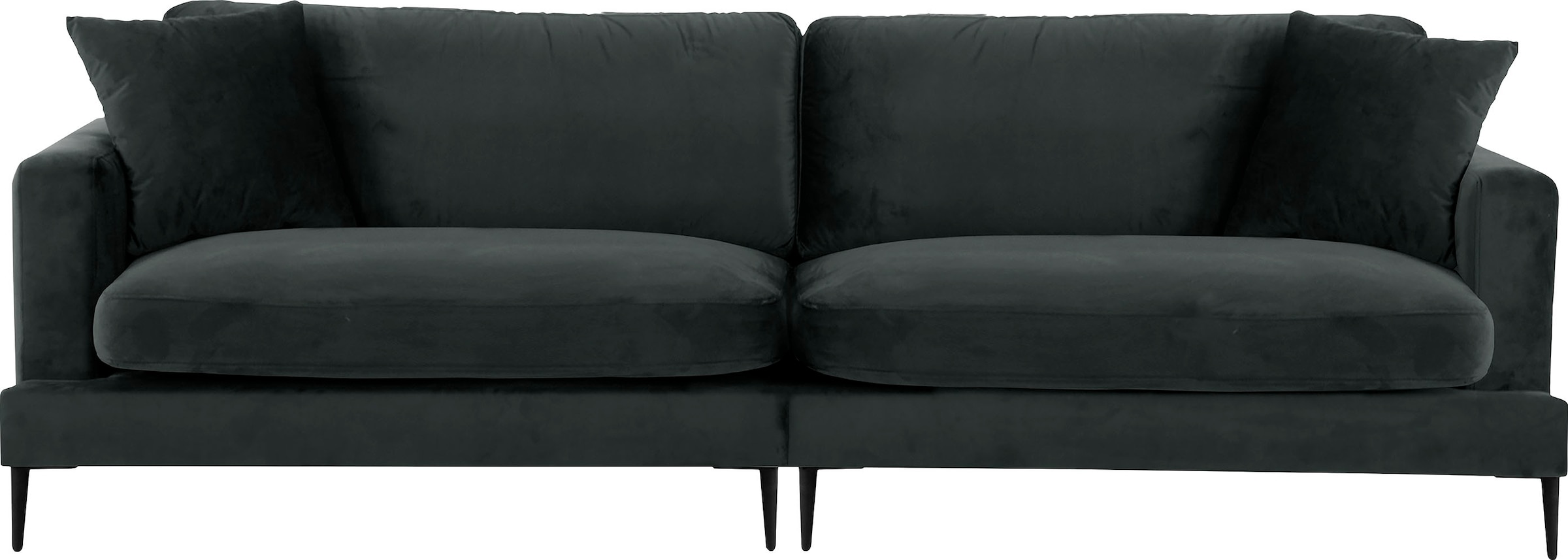 Leonique Big-Sofa »Cozy elegantes Designsofa, Masse B/T/H: 252/97/80 cm«, mit losen Kissen und Metallbeinen