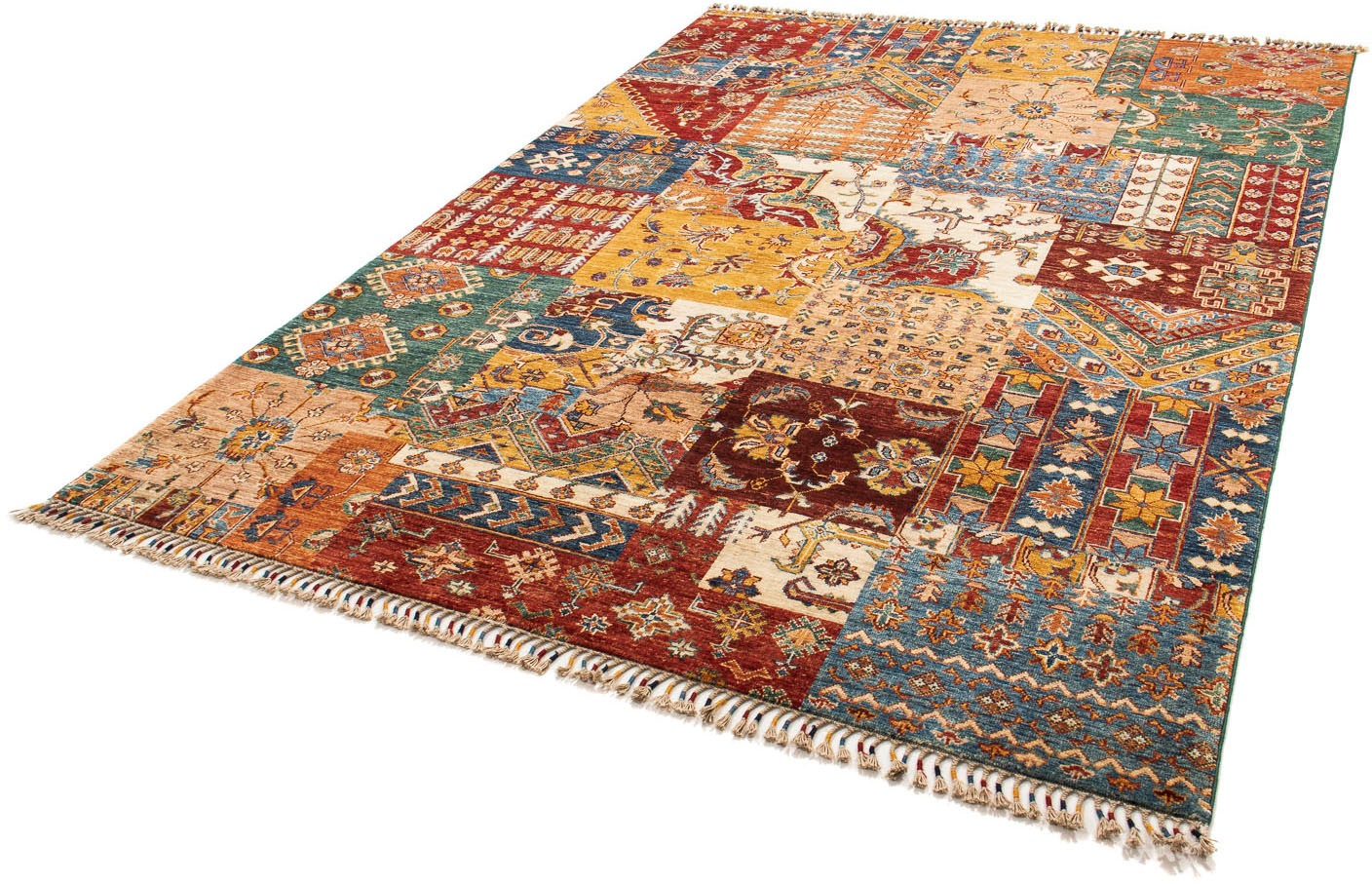 Image of morgenland Teppich »Patchwork - 240 x 172 cm - mehrfarbig«, rechteckig, 7 mm Höhe, Wohnzimmer, Handgeknüpft, Einzelstück mit Zertifikat bei Ackermann Versand Schweiz