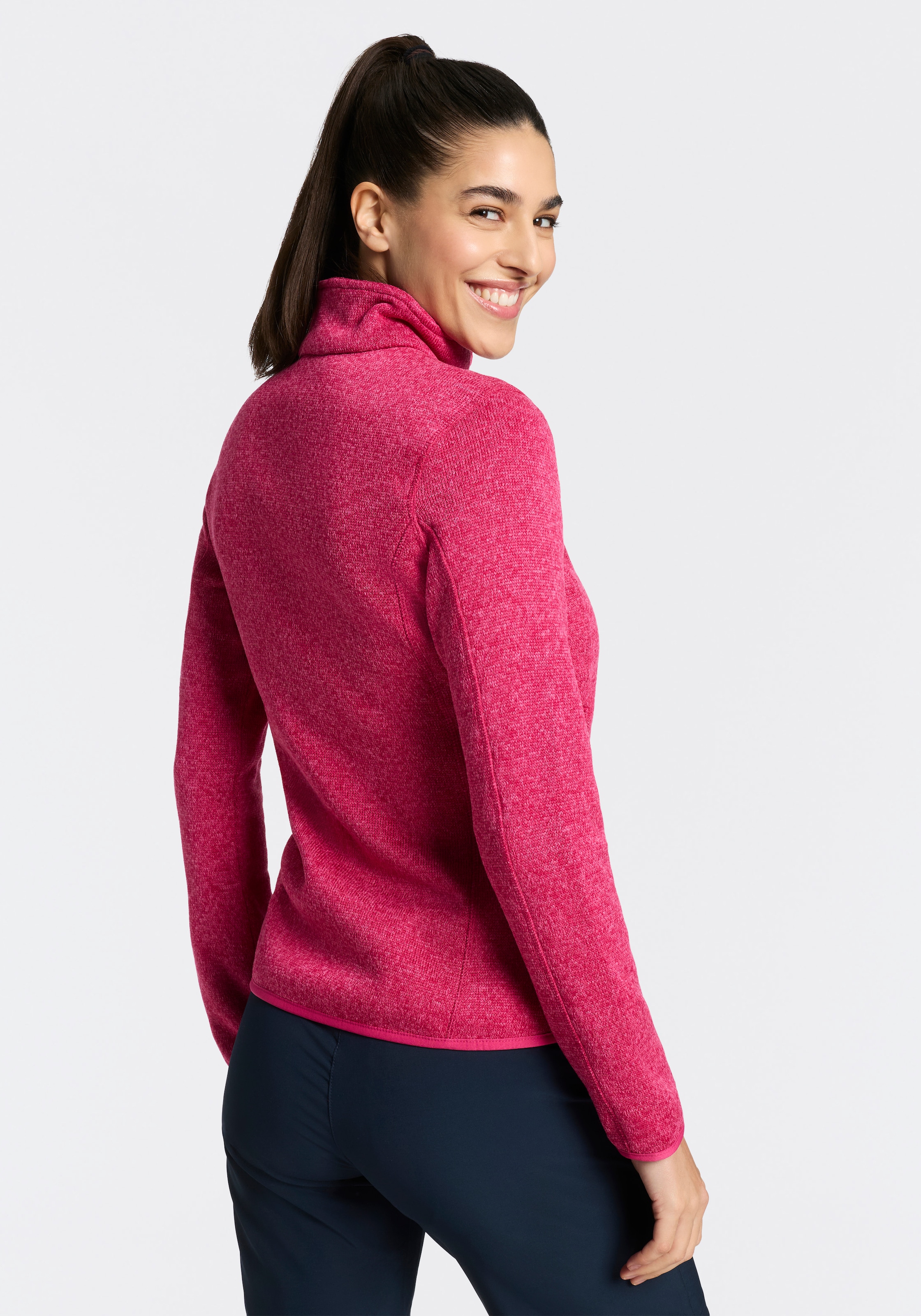 CMP Veste en laine polaire »KNITTED MELANGE FLEECE WOMAN JACKET« Wärmeisolierend & Schnell trocknend & Atmungsaktiv, Übergangsjacke