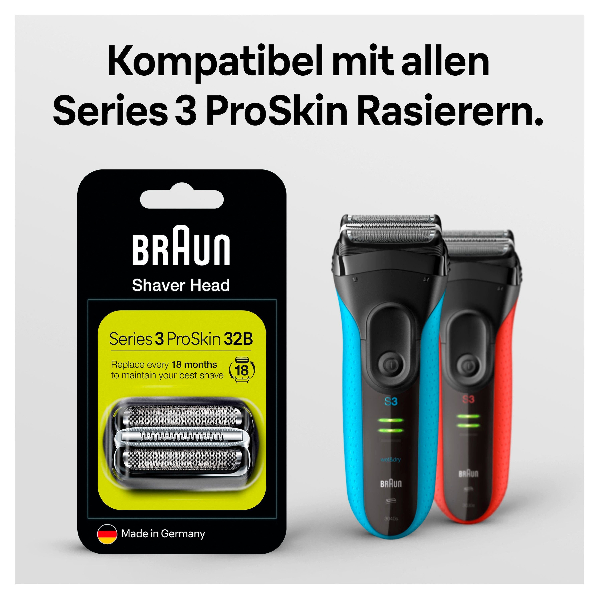 Braun Ersatzscherteil »Series 3 32«, kompatibel mit Series 3 Rasierern