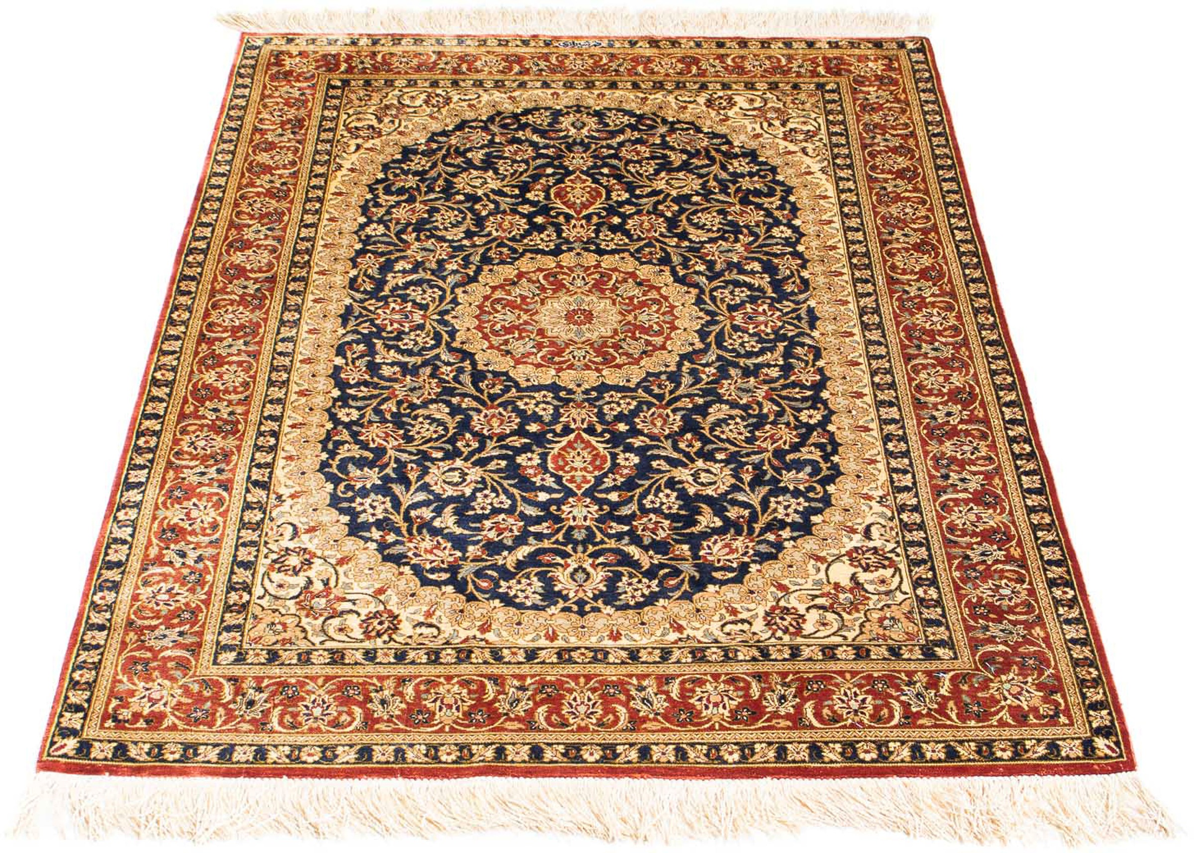 Image of morgenland Orientteppich »Perser - Ghom - 116 x 78 cm - hellbraun«, rechteckig, 10 mm Höhe, Wohnzimmer, Handgeknüpft, Einzelstück mit Zertifikat bei Ackermann Versand Schweiz
