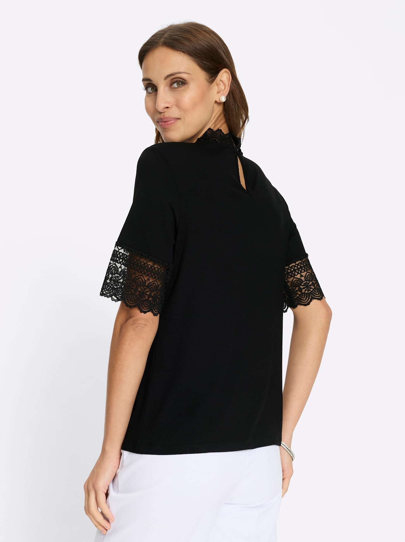 Lady Stehkragenshirt »Spitzen-Shirt« 1 tlg.