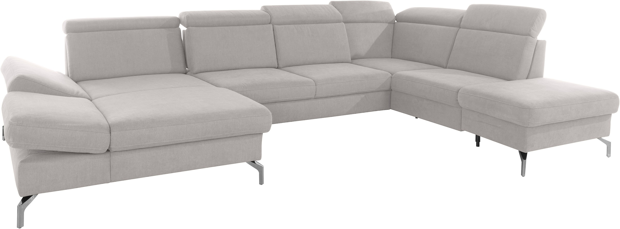 sit&more Wohnlandschaft »Brisbane U-Form«, Fusshöhe 15 cm, inklusive Sitztiefen-, Armteil- und Kopfteilverstellung