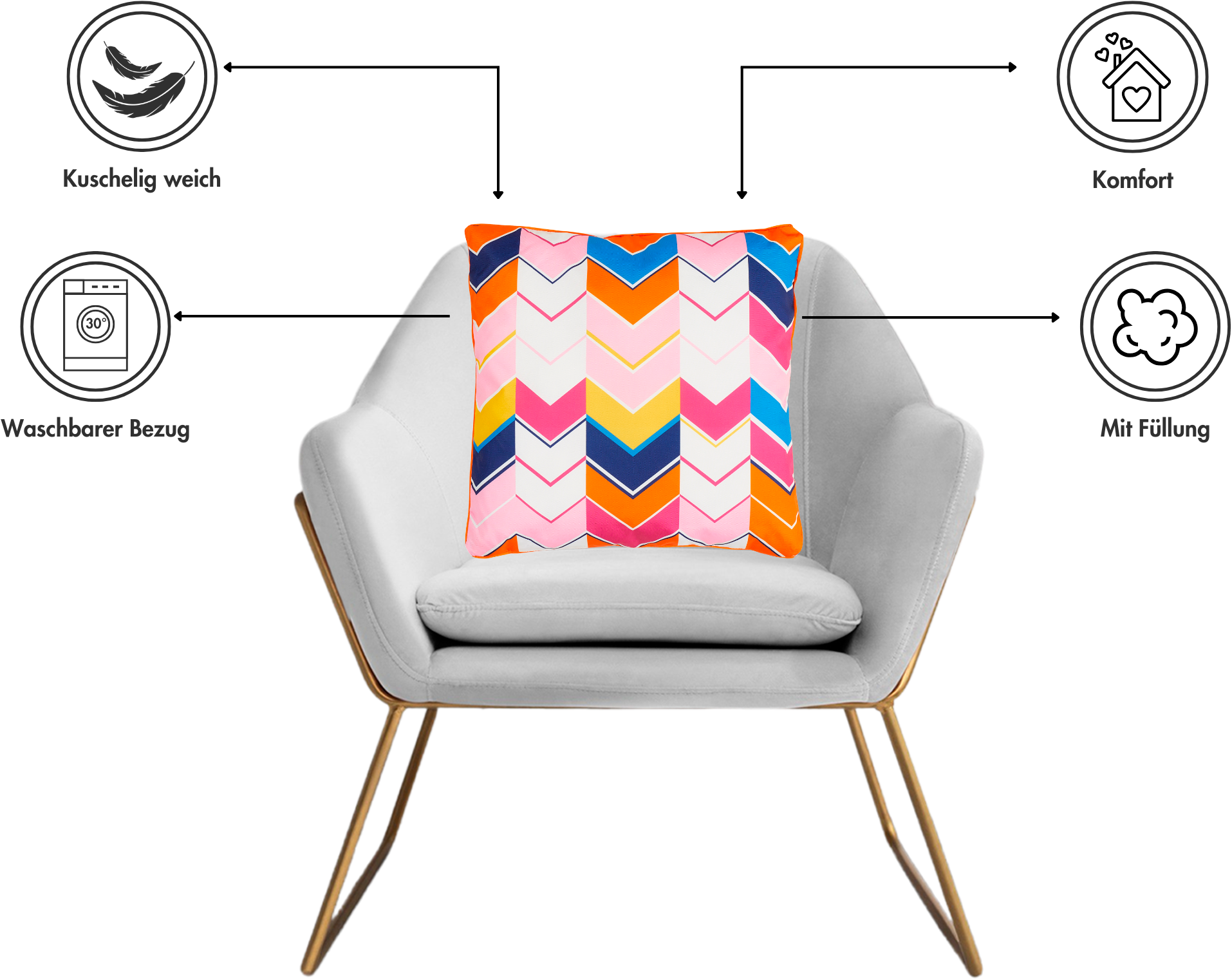 Andiamo Dekokissen »Helia, Kissenhülle mit Füllung« Sofakissen, modernes Design, eckig, 40x40, Outdoor geeignet