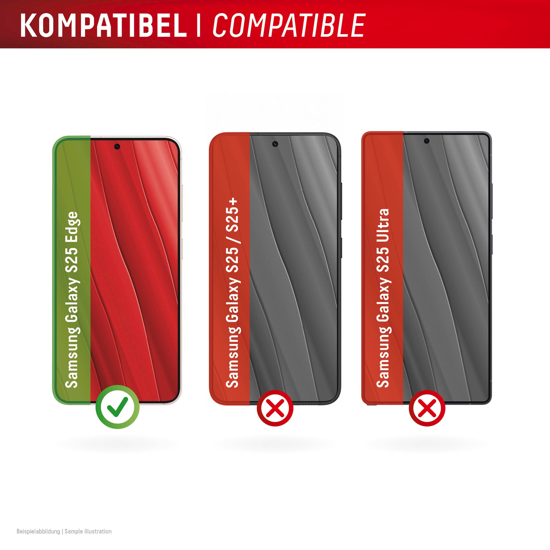 Displex Displayschutzglas »Real Glass Screen Protector inkl. Case«, für Samsung Galaxy S25 Edge, Displayschutzfolie, Schutzfolie, Bildschirmschutz, kratz- & stossfest