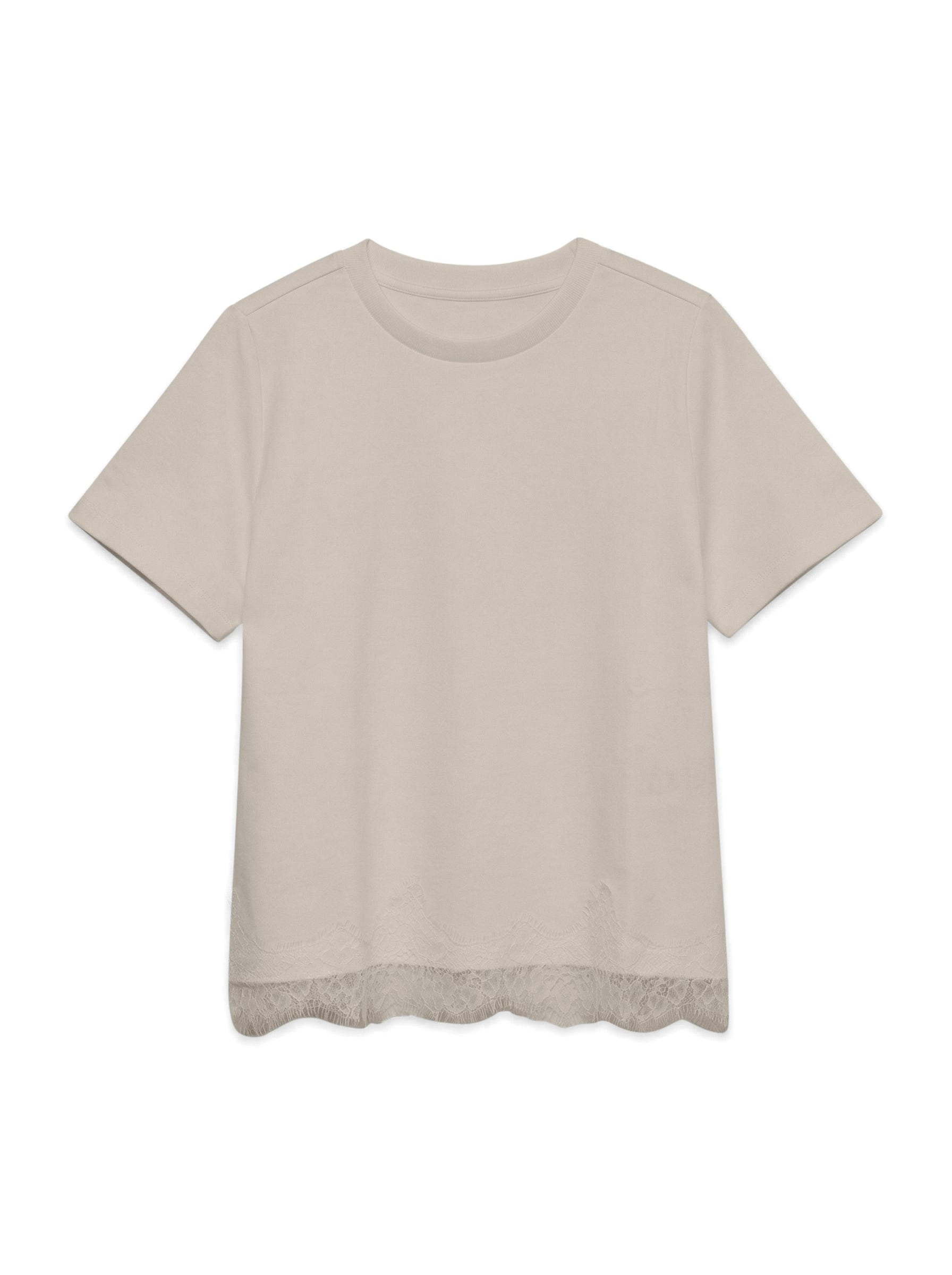 Vero Moda T-shirt à manches courtes »VMSARA METTE LACE SS T-SHIRT JRS NOOS« coton, coupe régulière