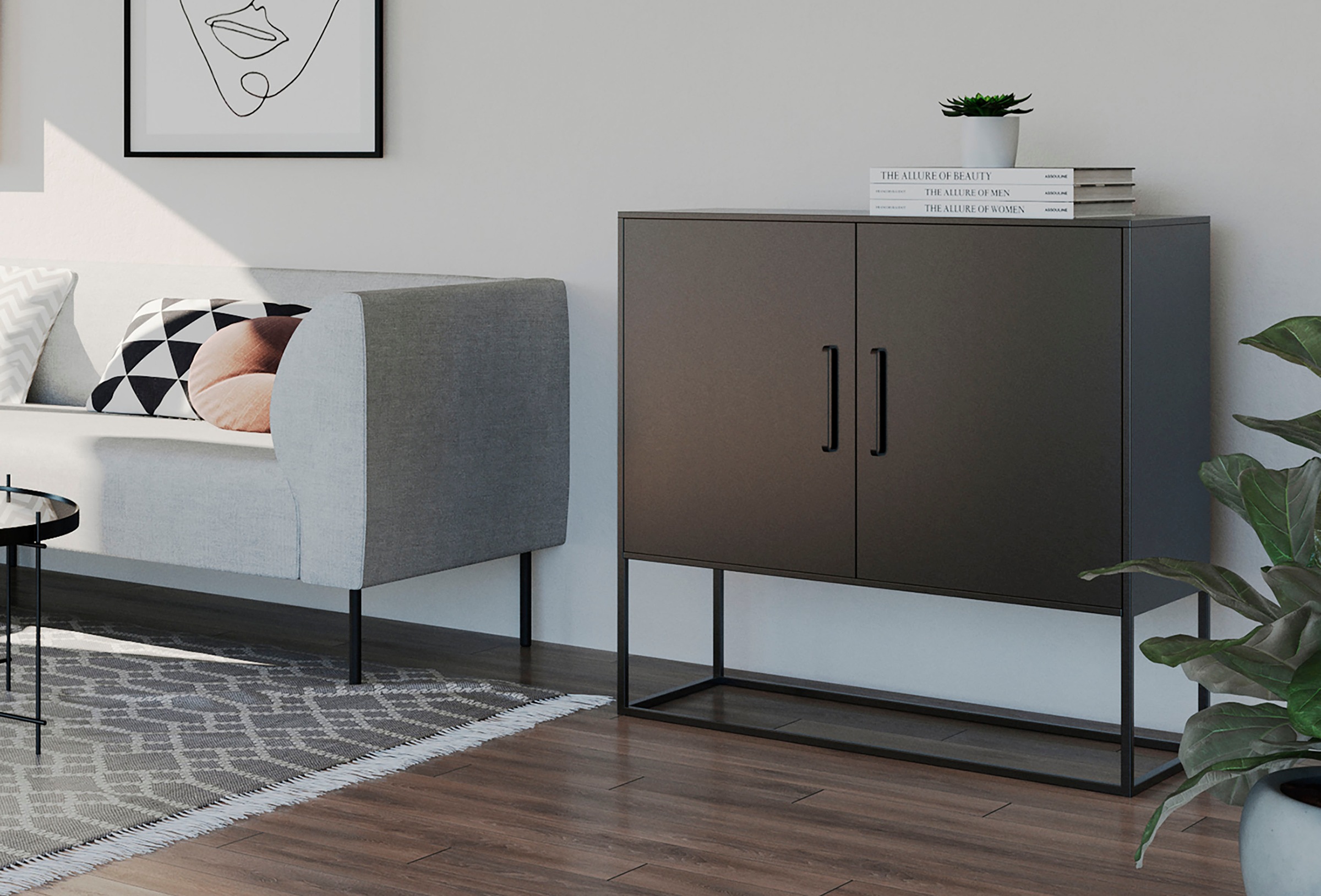 Homexperts Kommode »Rich«, designorientierte Kommode mit Metalltüren kaufen