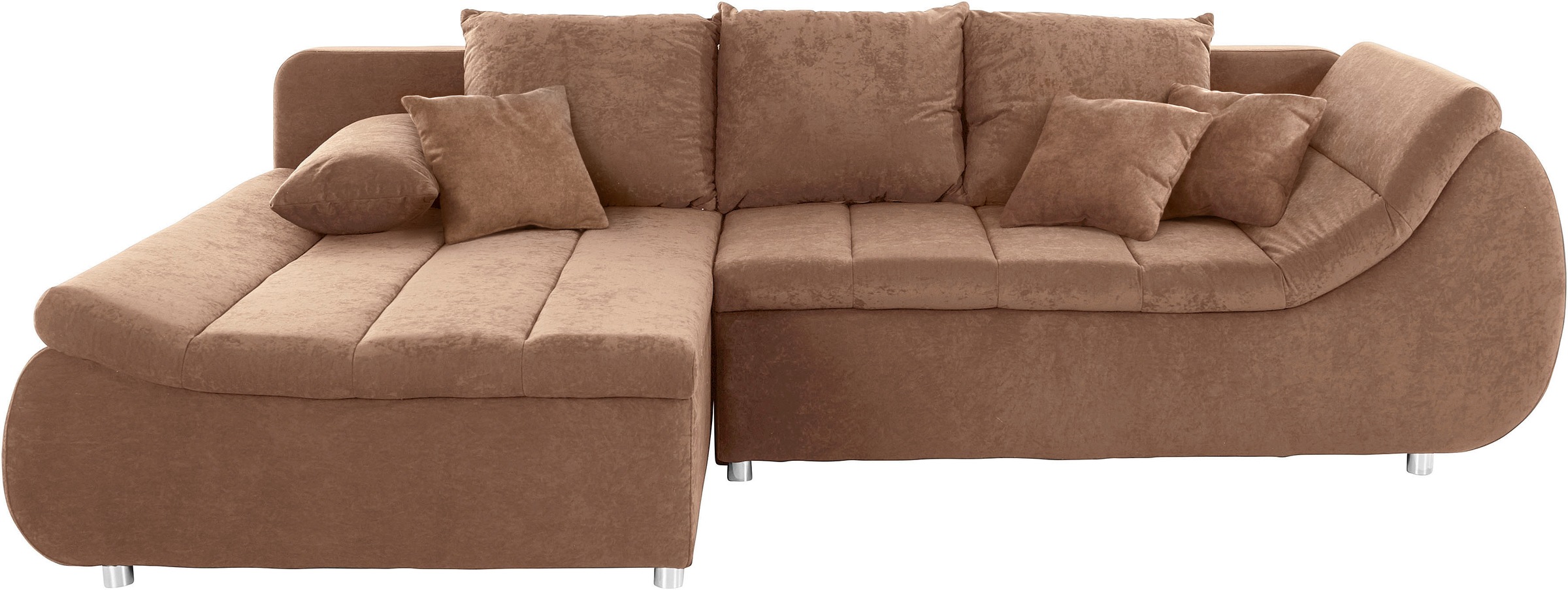 Home affaire Canapé d'angle »Imola, elegant und modern, aktuelle Steppung im Sitz, bequem, L-Form« frei im Raum stellbar, wahlweise mit Bettfunktion und Bettkasten