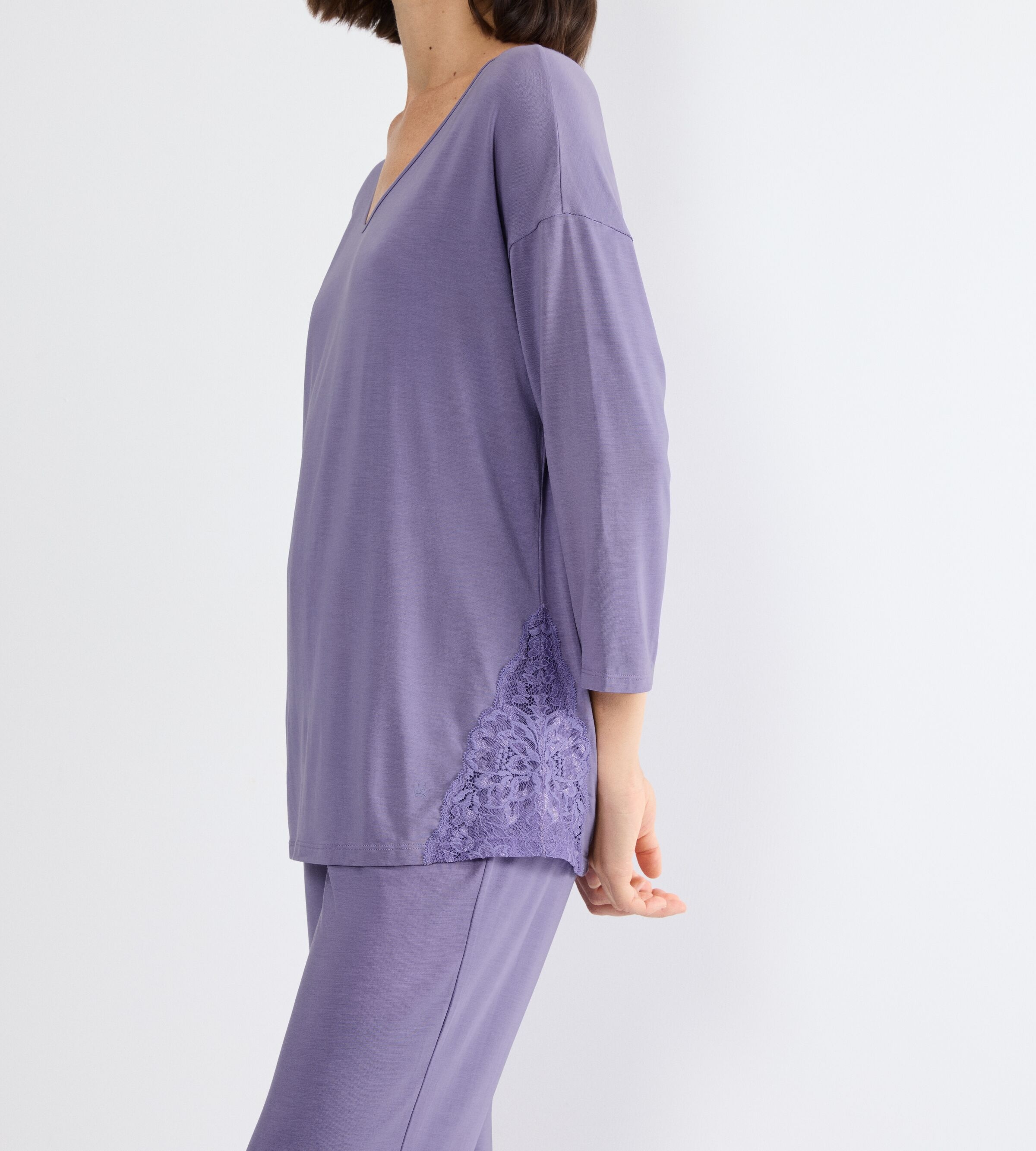Triumph Pyjama »Timeless Sensuality PK 3/4 Sleeves« atmungsaktiv und weich, Spitze