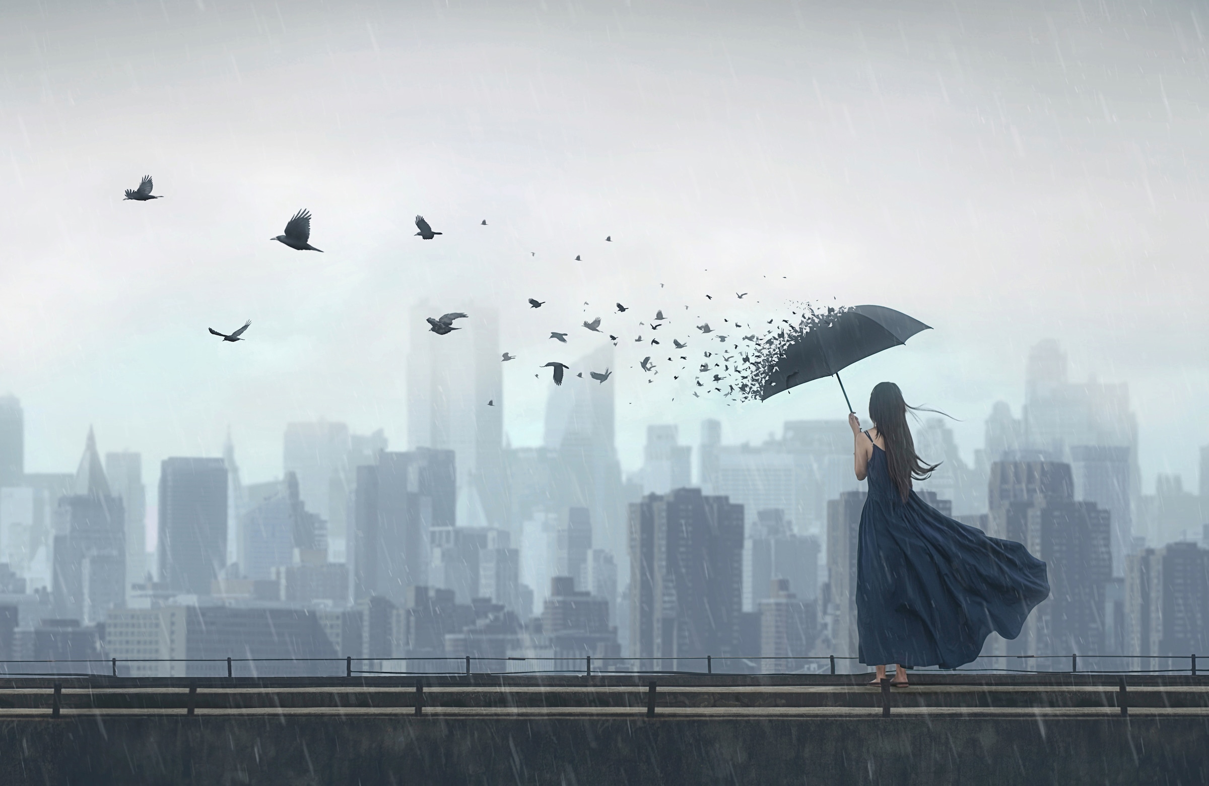 Papermoon Fototapete »Photo-Art  TERRY F, WEGFLIEGEN«