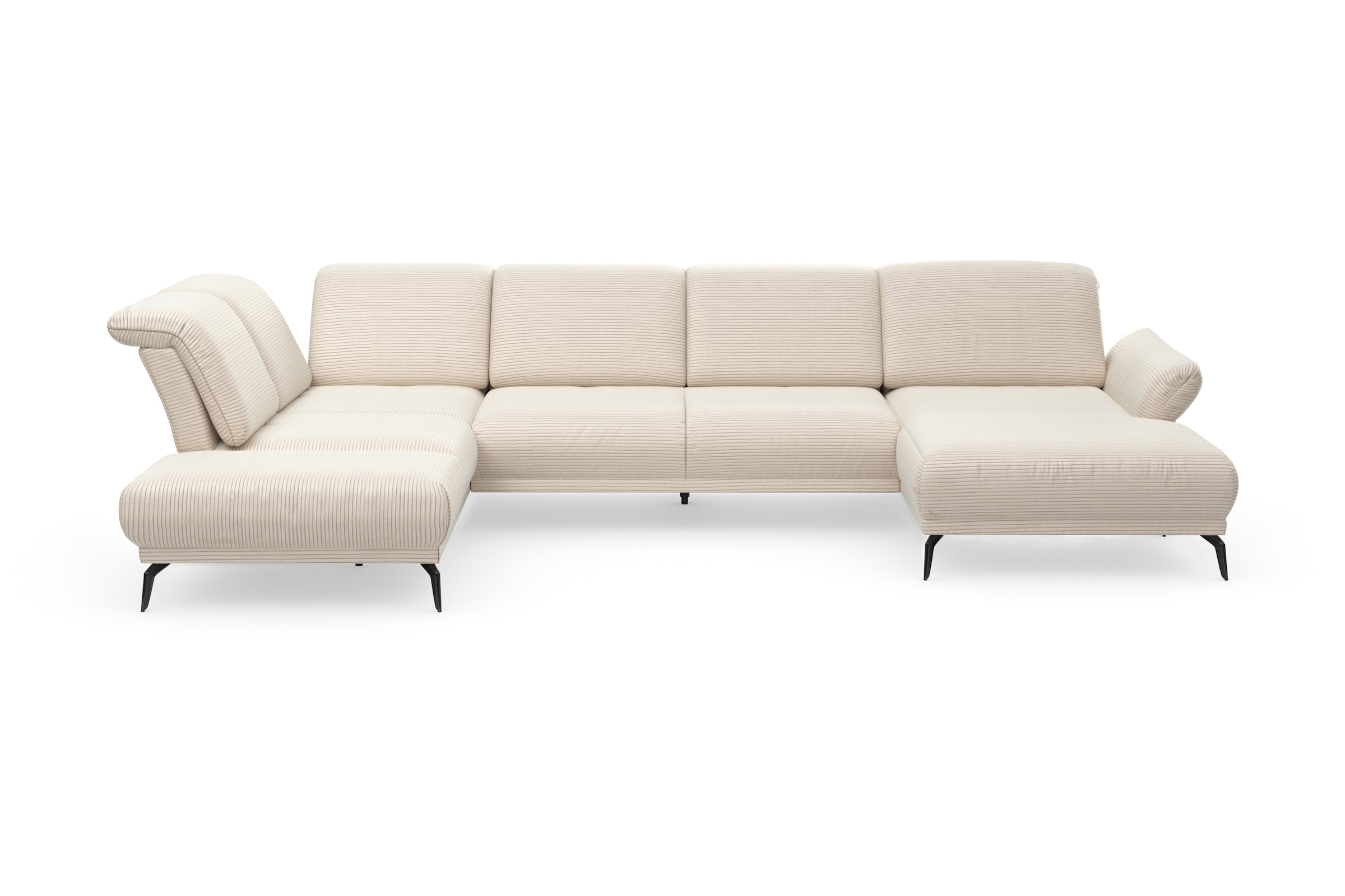 INOSIGN Wohnlandschaft »Coco U-Form« Sitztiefen-, Arm- und Kopfteilverstellung, Cord-Bezug, Fusshöhe 15 cm