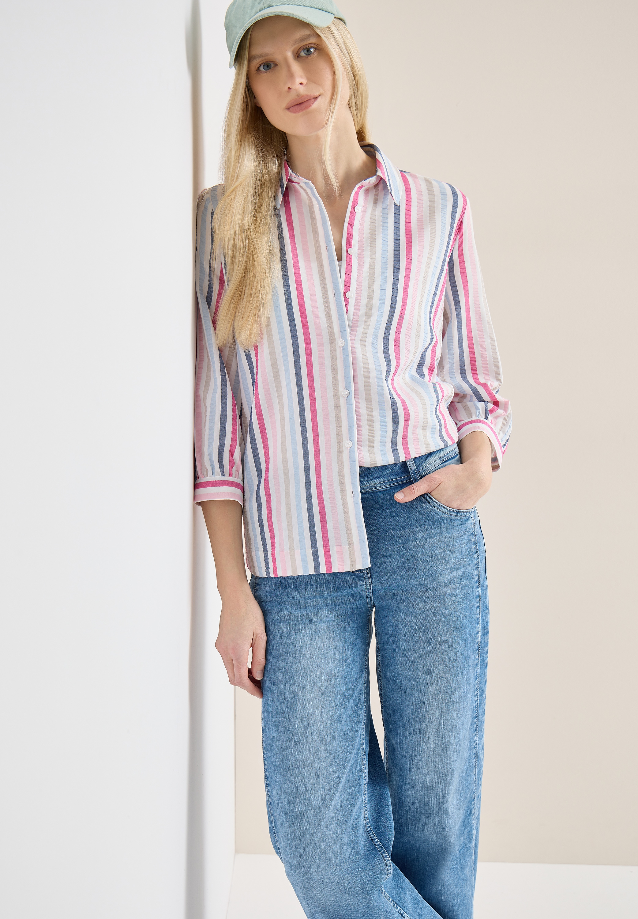 Image of Cecil Hemdbluse 3/4-Arm-Bluse mit Mulitcolor-Streifen