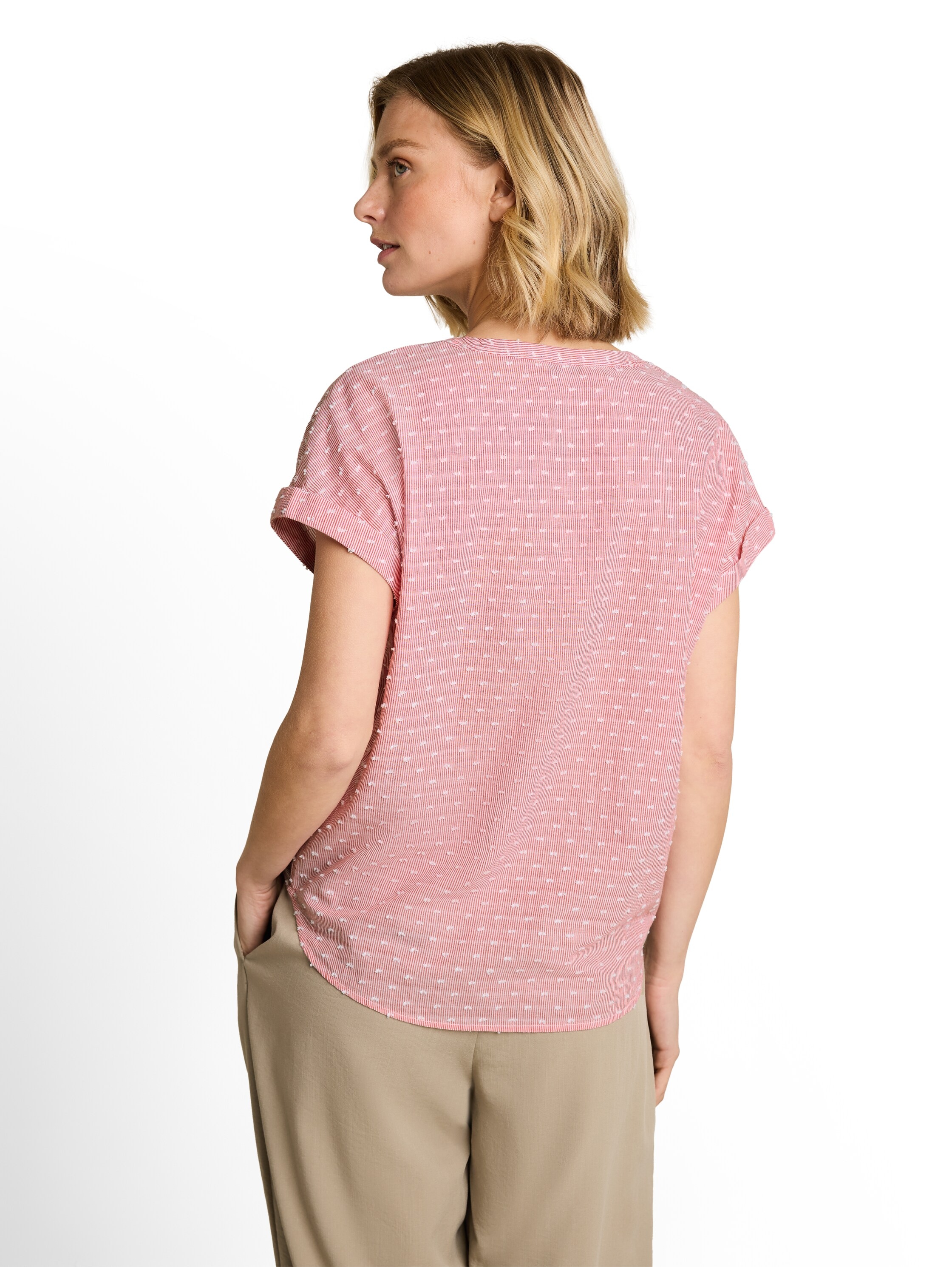TOM TAILOR Blouse à pression Tunique d'été avec fines rayures et pois