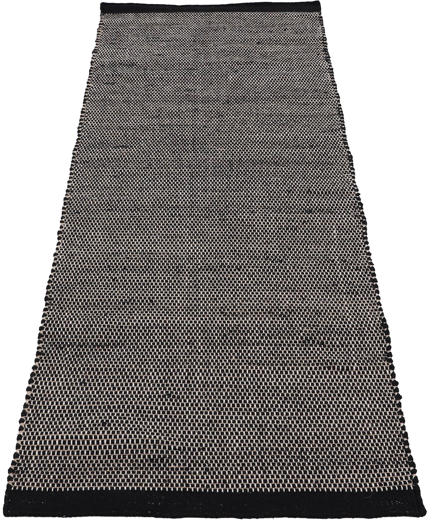 carpetfine Wollteppich »Mona,  auch als Läufer«, rechteckig, 5 mm Höhe, 80% Wolle, Wendeteppich aus Wolle/Baumwolle, Wohnzimmer