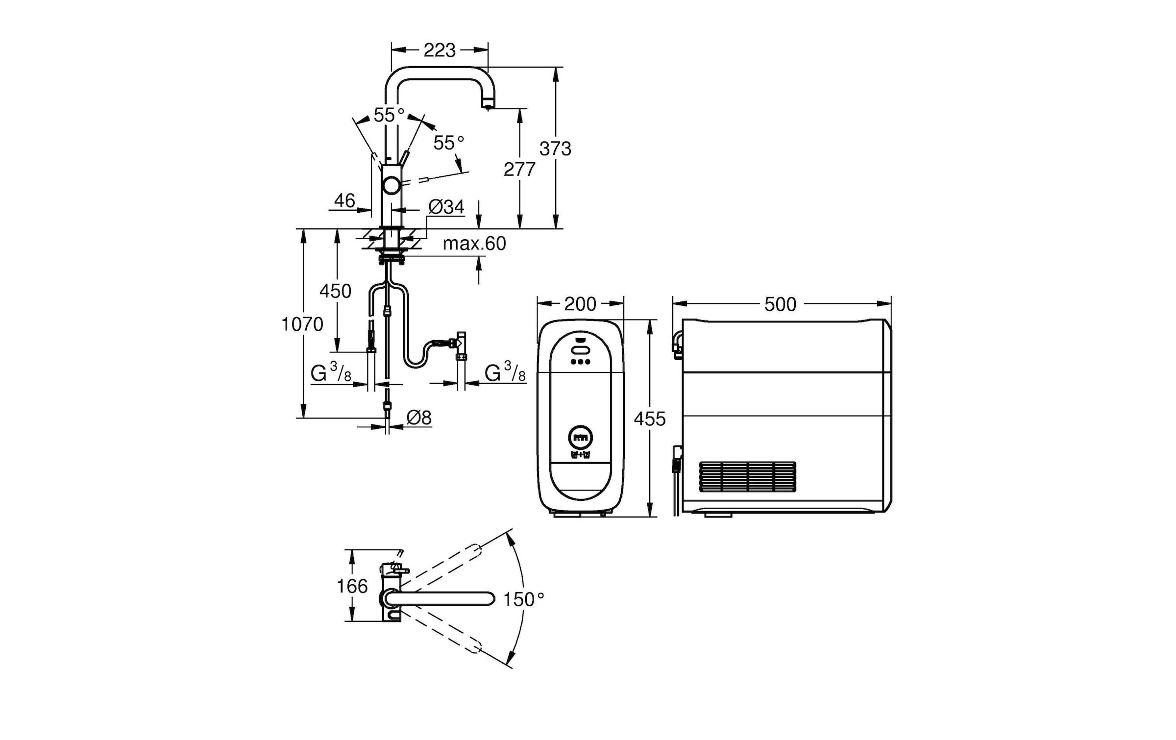 Grohe Küchenarmatur »Blue Home U-Auslauf, Starter Kit«