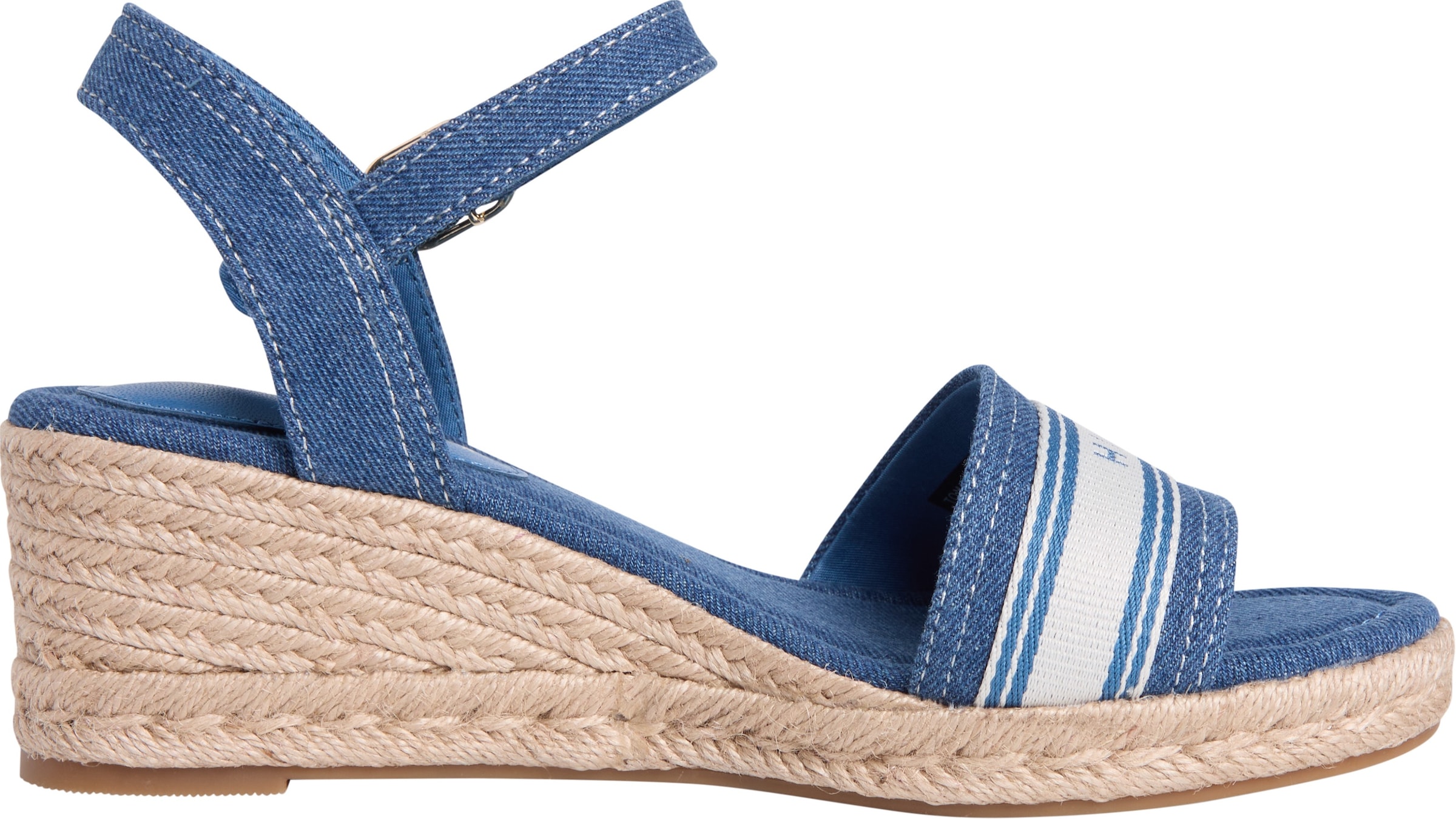 Tommy Hilfiger Sandales compensées »MID WEDGE ESPAD WEBBING«  chaussure d'été, sandale à brides avec garniture contrastée