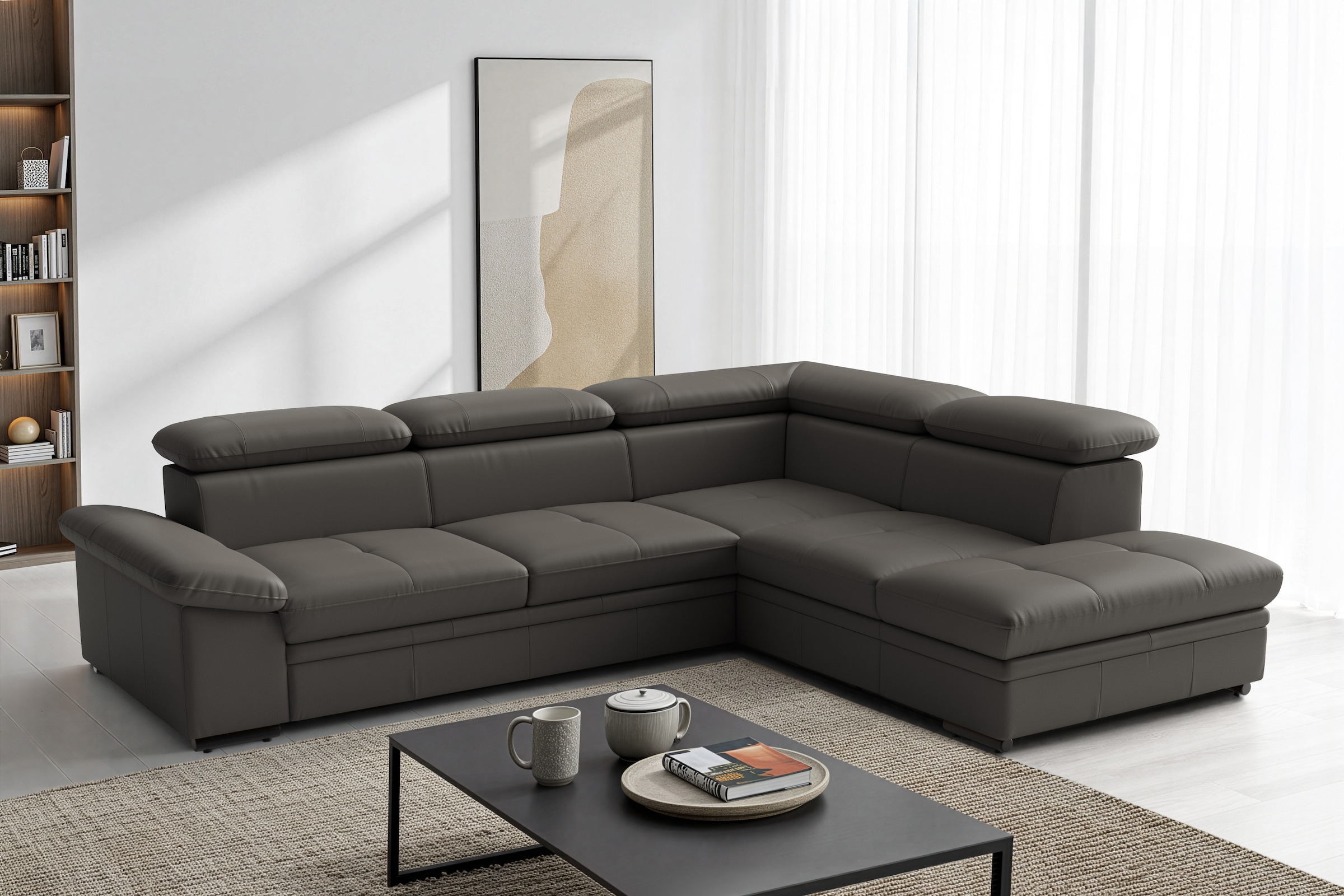 Image of sit&more Ecksofa "Viola L-Form, B: 249 cm, Arm- & Kopfteilverstellung" optional Schlaffunktion, Sofa mit Komfortsitz in Leder