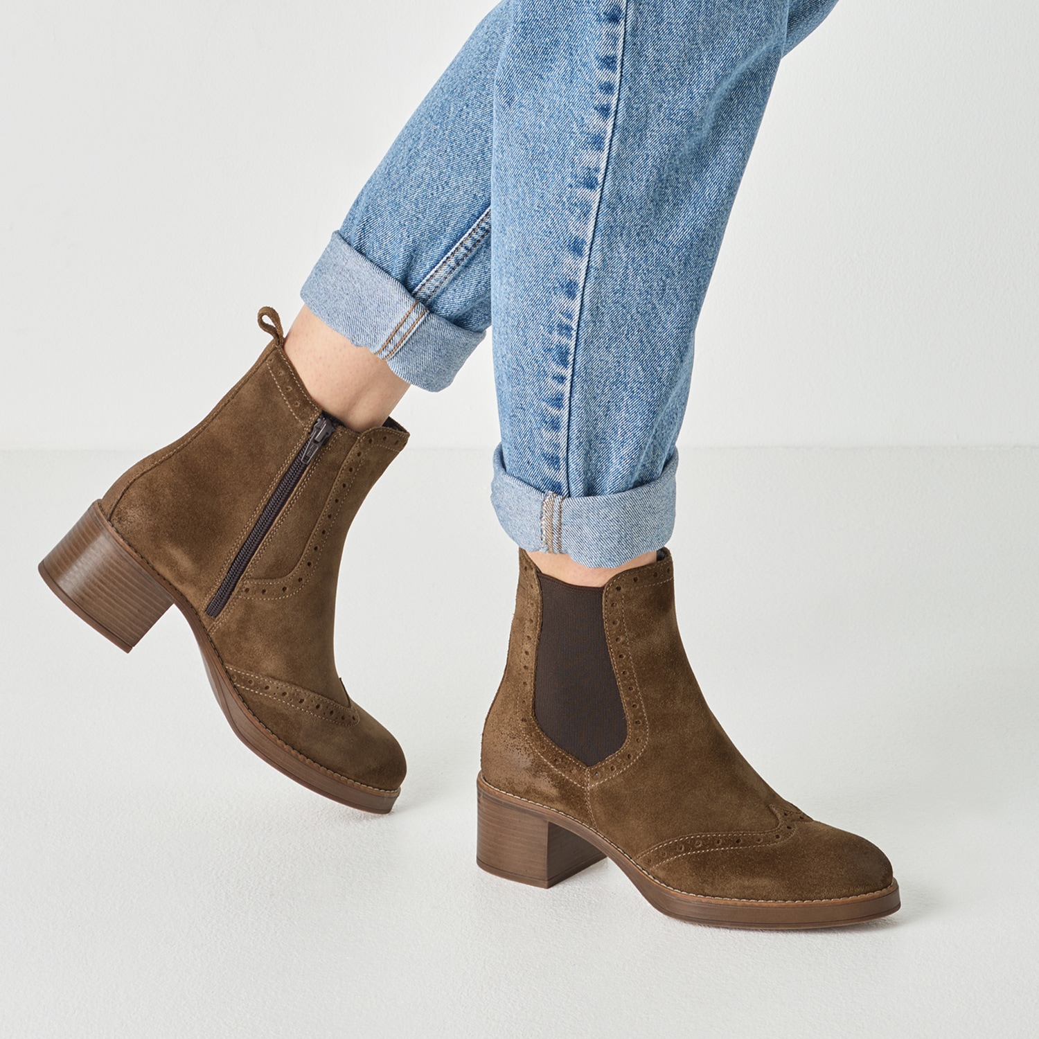 Tamaris Bottines chelsea  Blockabsatz, Stiefelette mit Innenreissverschluss und Stretcheinsatz