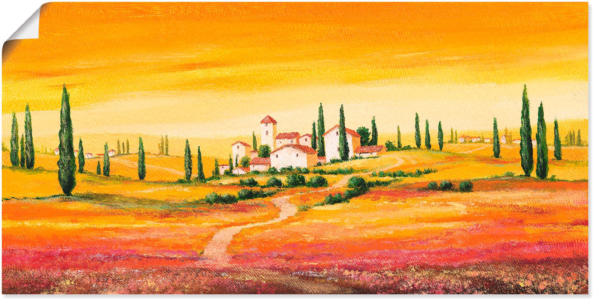 Image of Artland Wandbild »Traumhafte toskanische Landschaft«, Europa, (1 St.), in vielen Grössen & Produktarten - Alubild / Outdoorbild für den Aussenbereich, Leinwandbild, Poster, Wandaufkleber / Wandtattoo auch für Badezimmer geeignet bei Ackermann Versand Schw