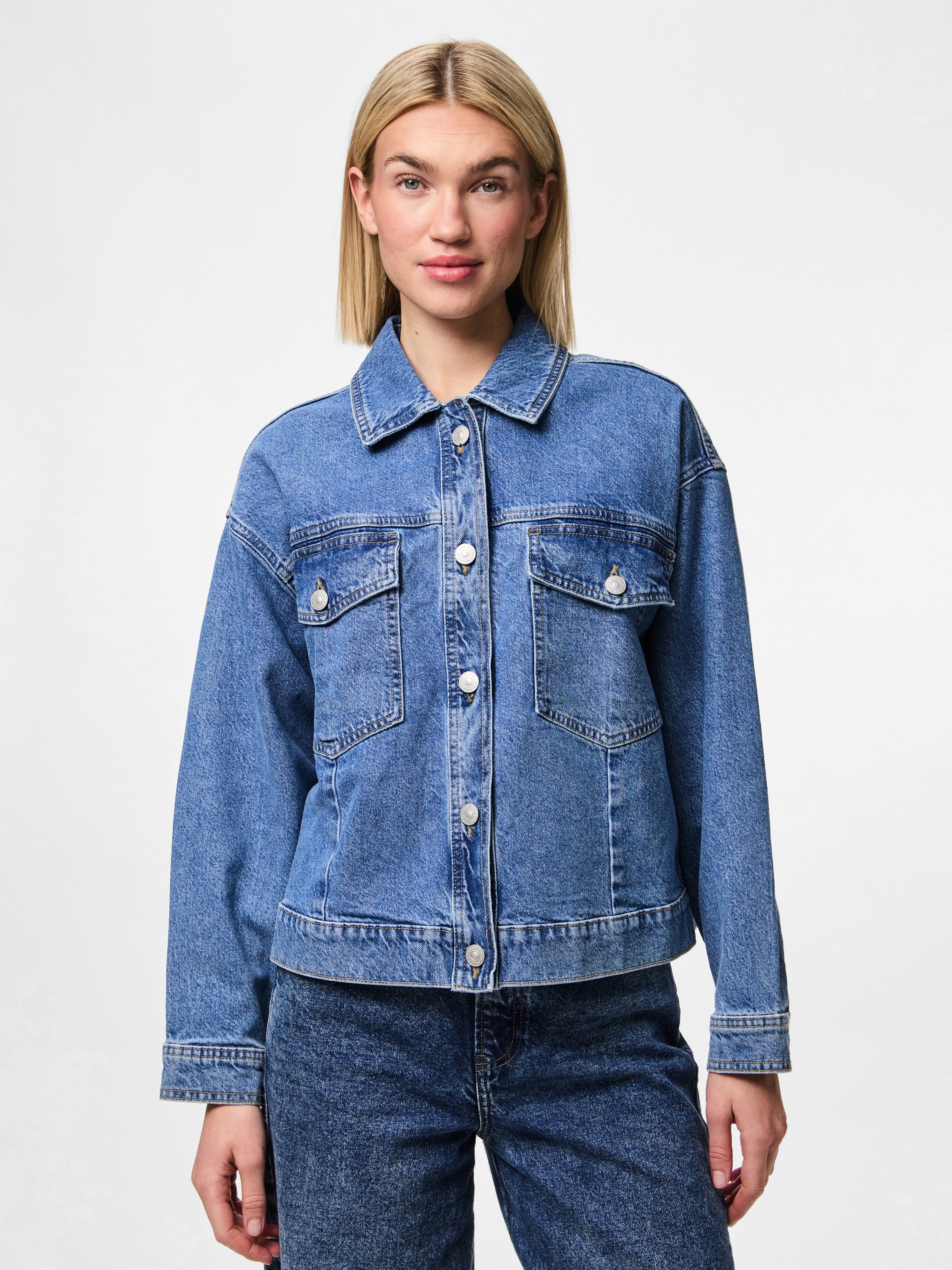 Image of pieces Jeansjacke "PCELMA DENIM JACKET NOOS BC" ohne Kapuze